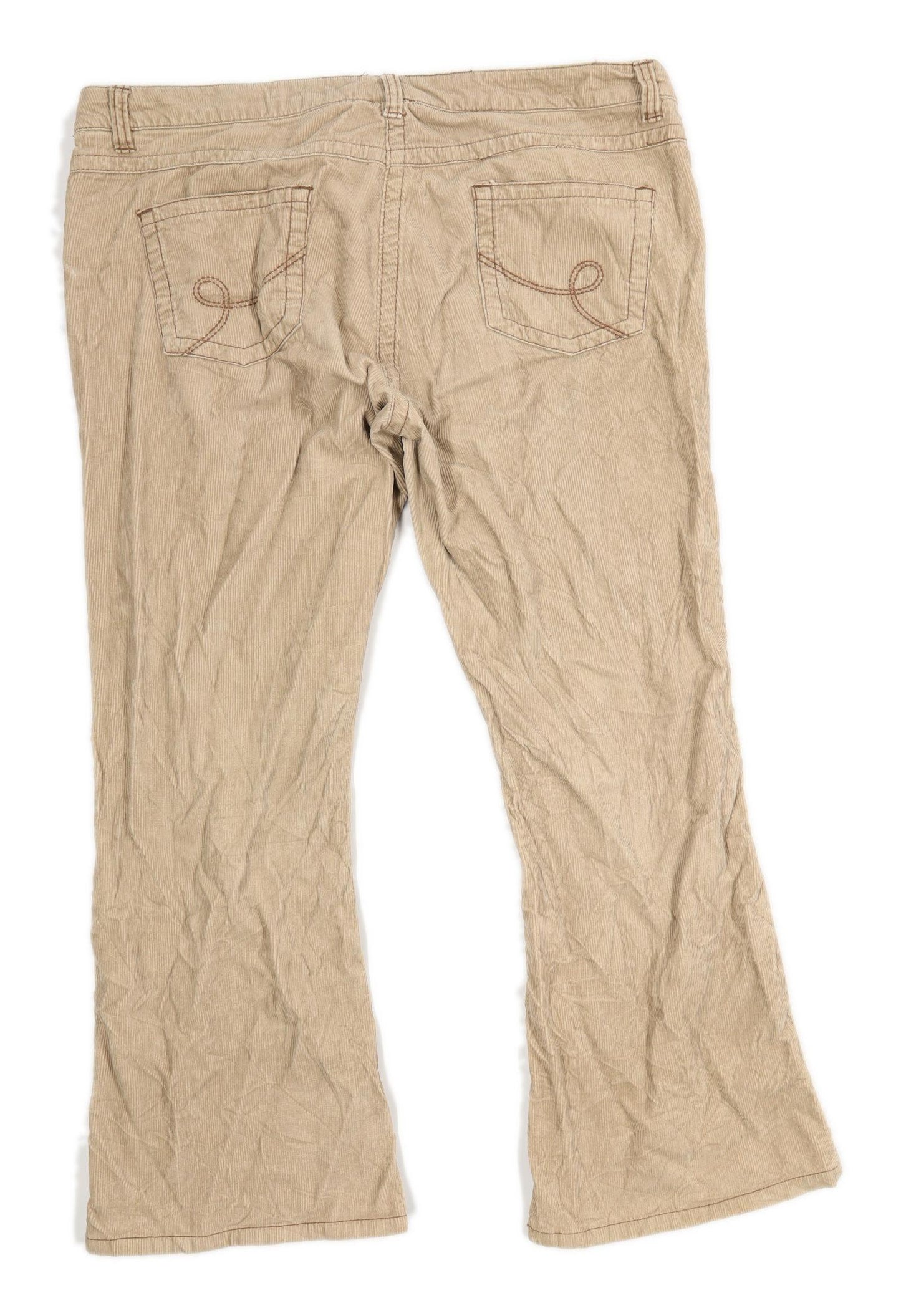 Womens Dorothy Perkins Beige Corduroy Trousers Size 18/L29