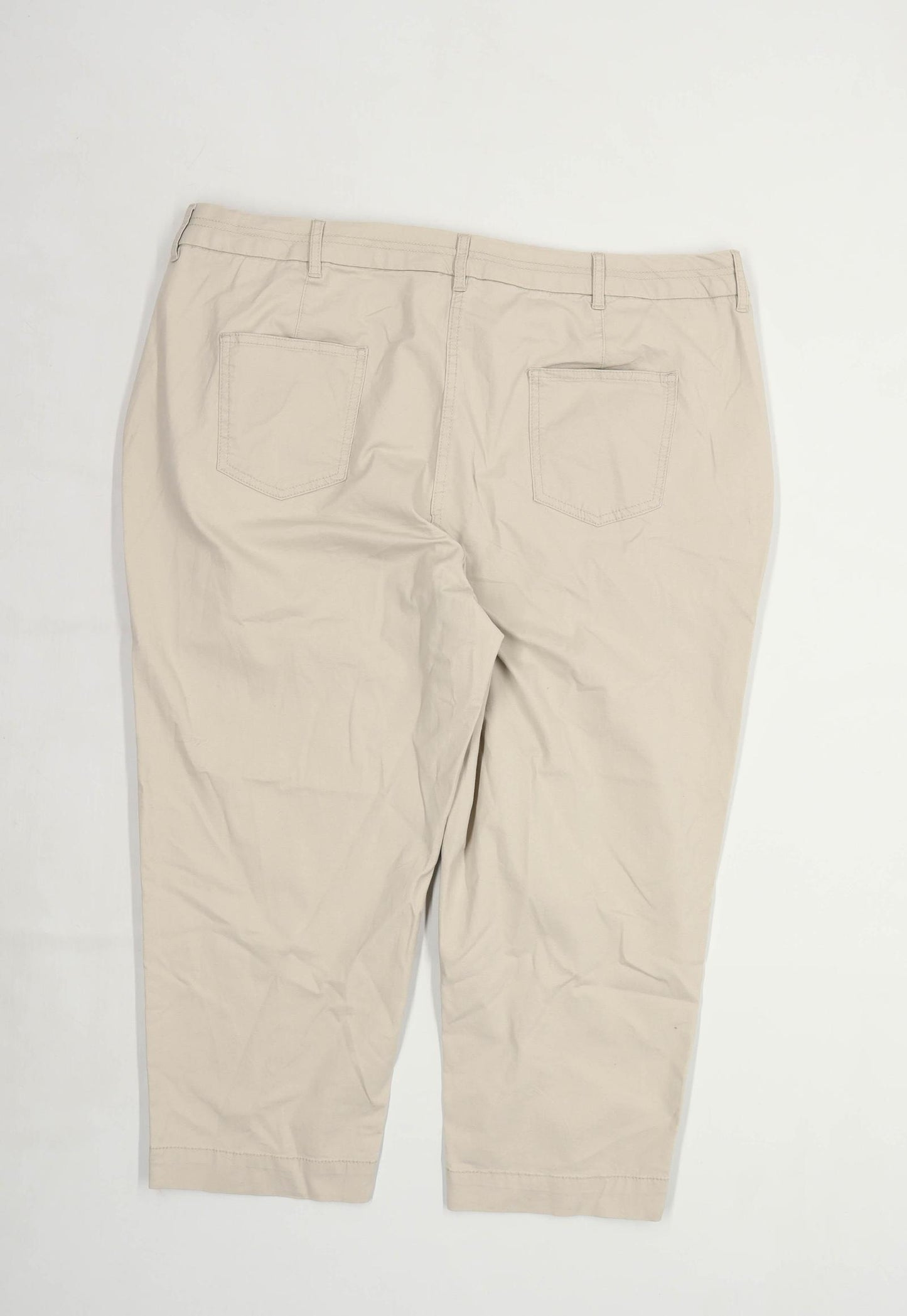 Womens Bonmarche Beige Cotton Blend Trousers Size 18/L21