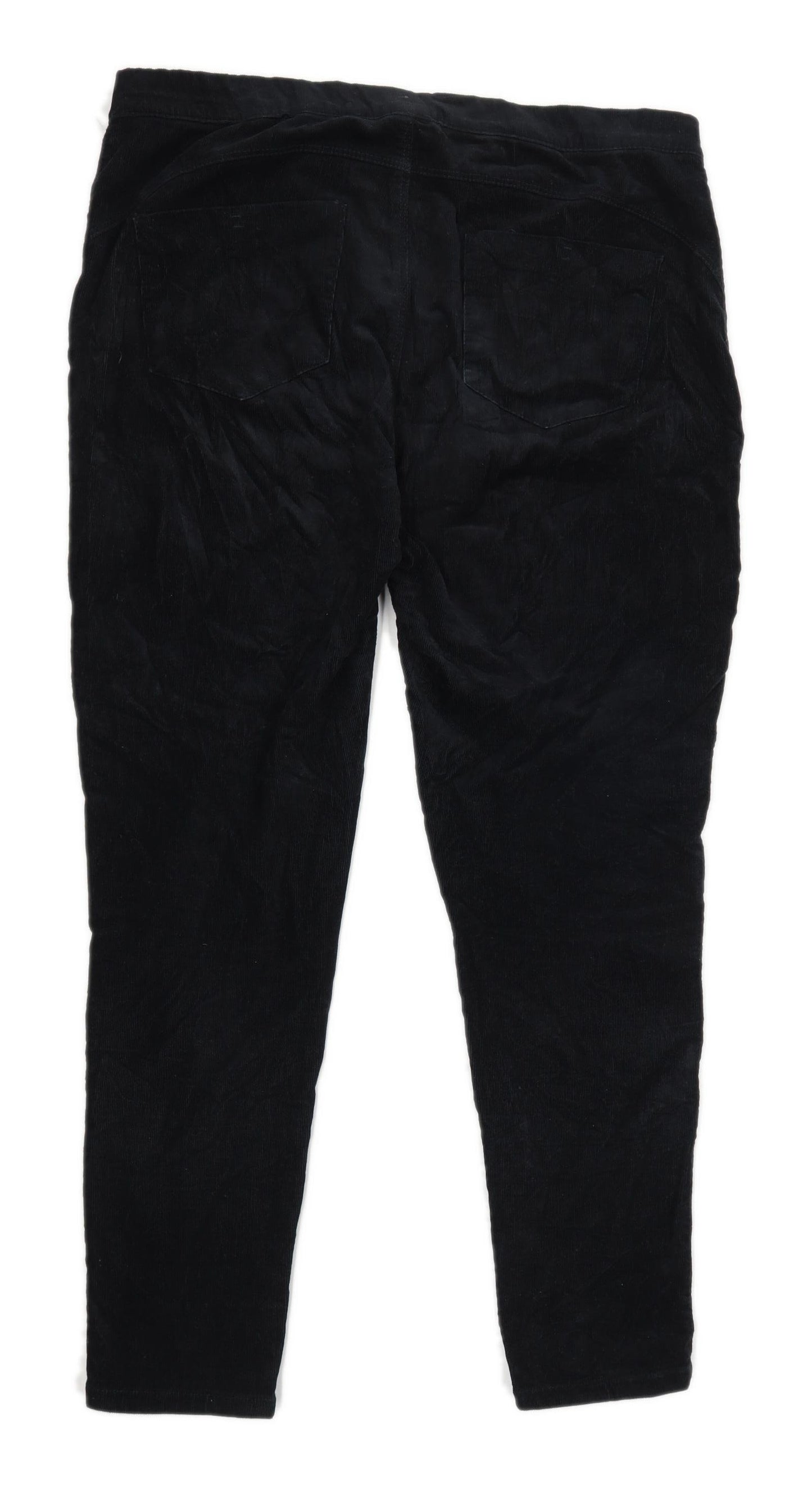 Womens Denim Co Black Corduroy Trousers Size 14/L28