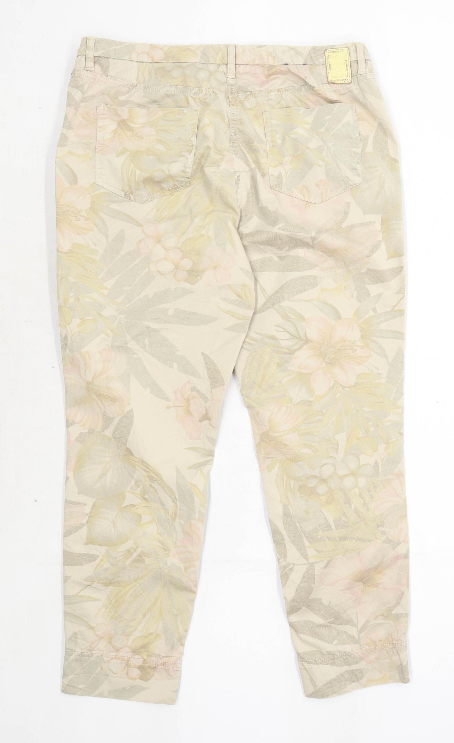 Womens Gardeur Beige Cotton Blend Trousers Size 12/L27