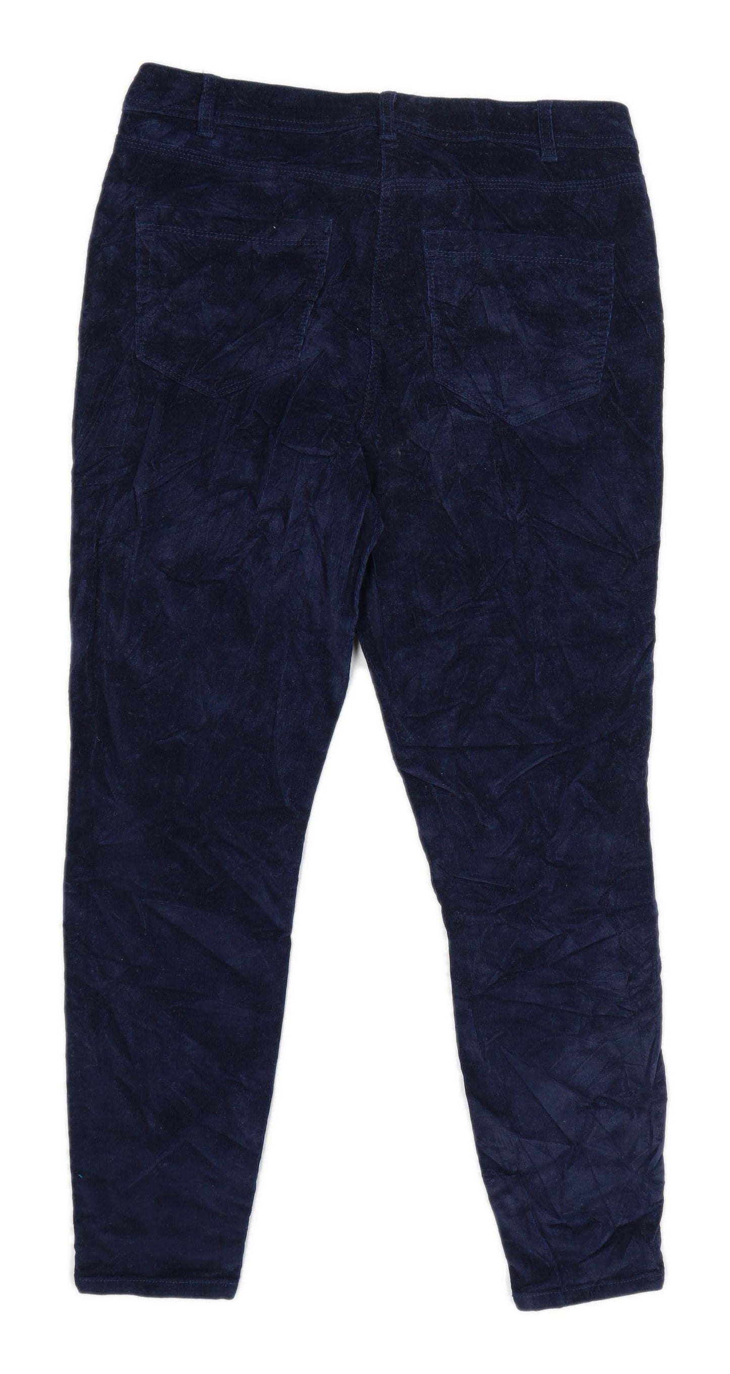 Womens George Blue Corduroy Trousers Size 14/L27