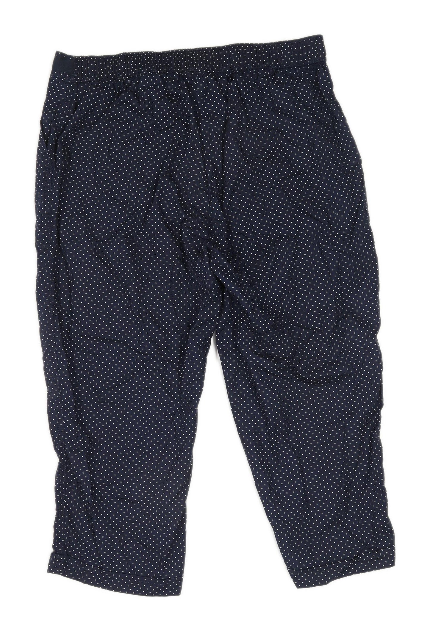 Womens Bonmarche Blue Elasticated Cotton Trousers Size 14/L21