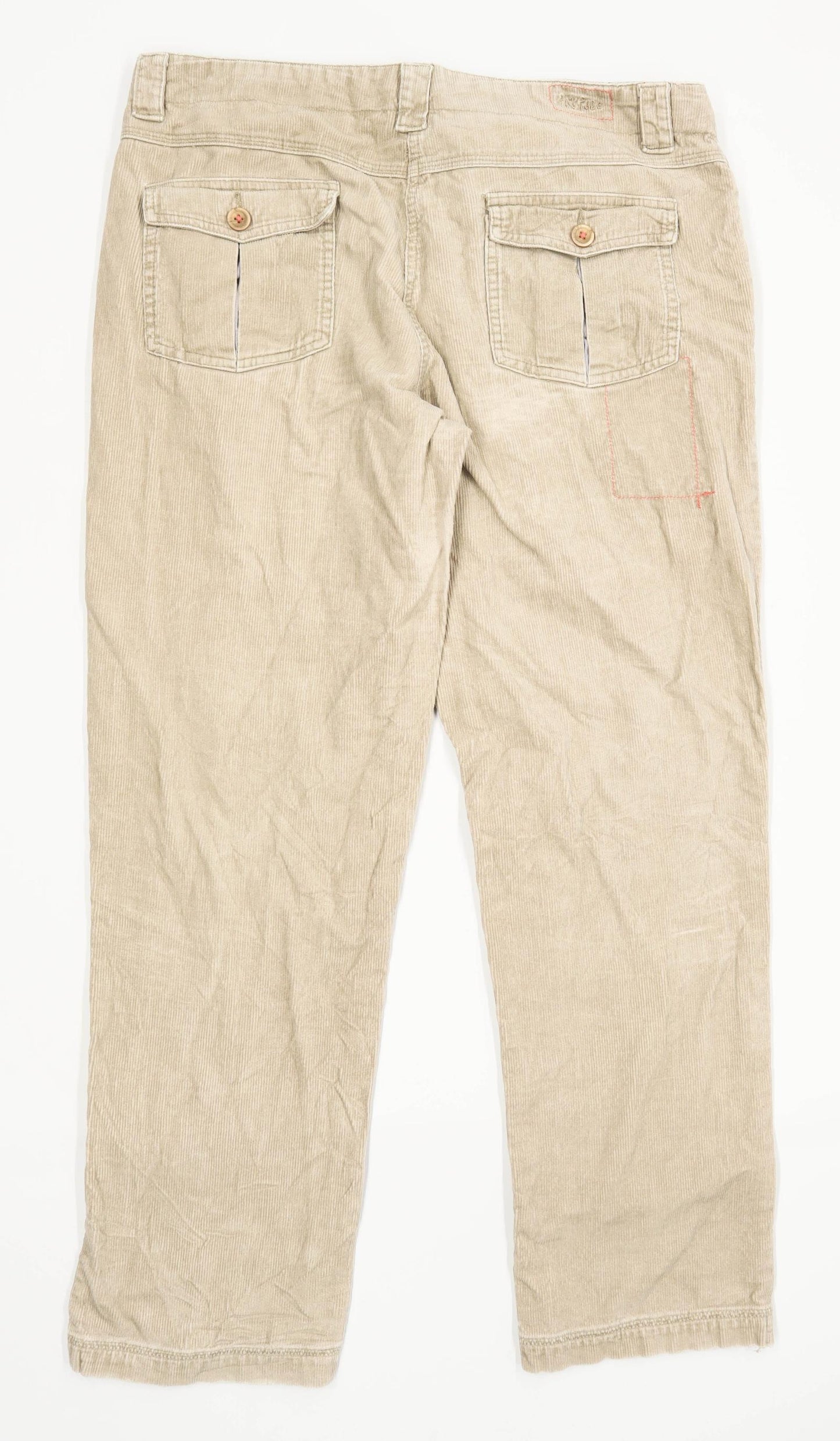 Womens Fat Face Cream Corduroy Blend Trousers Size 16/L28