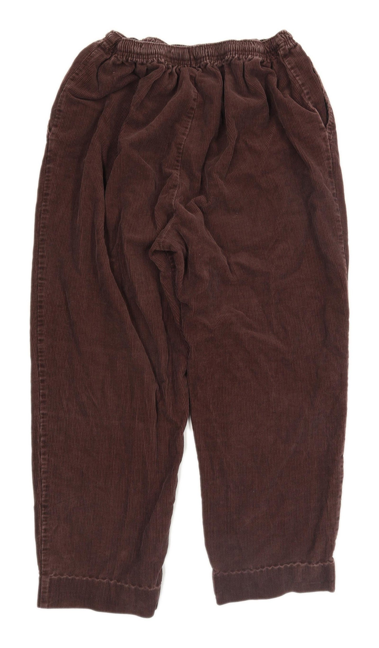 Womens Debenhams Brown Corduroy Blend Trousers Size 18/L24