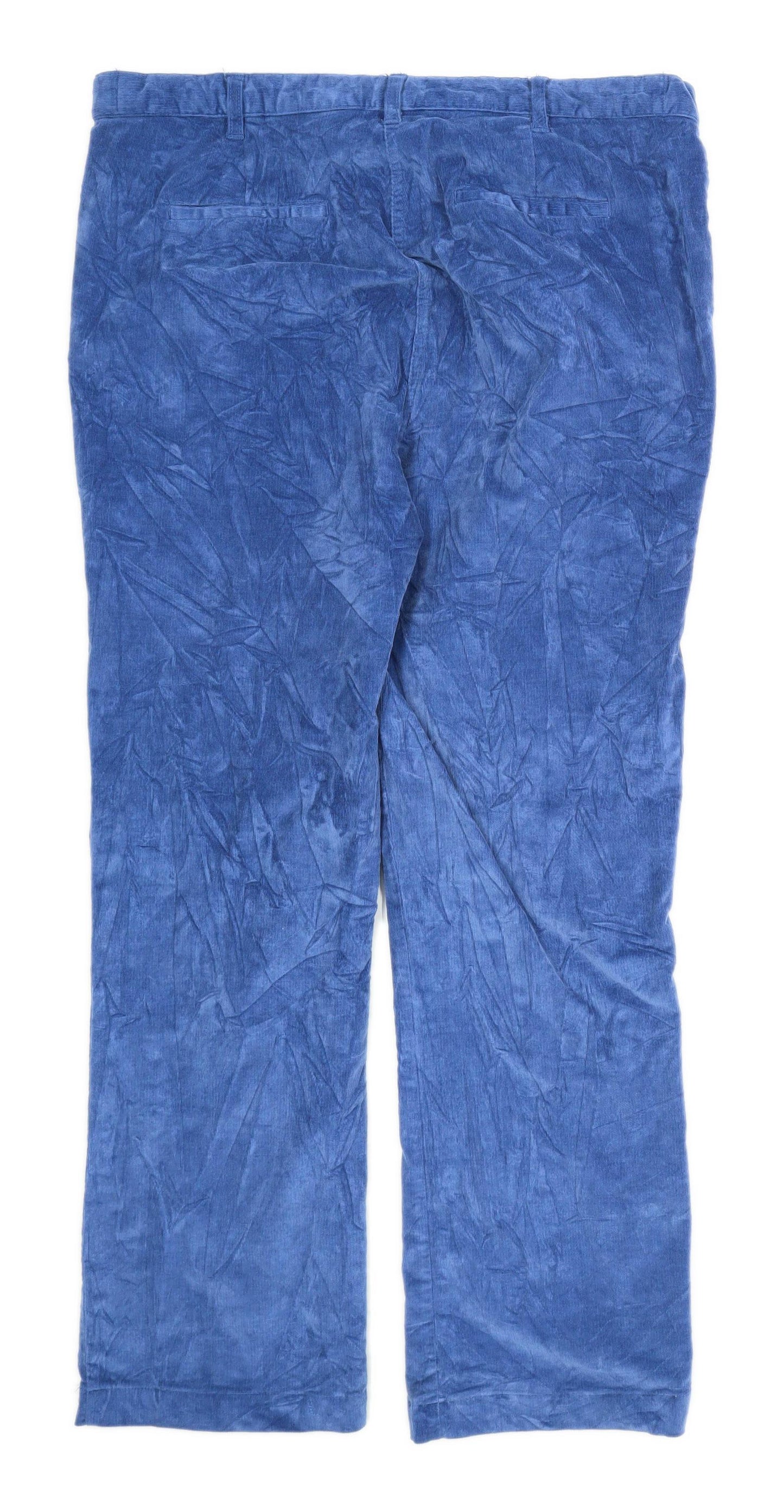 Womens Cotton Traders Blue Cotton Blend Trousers Size 16/L28