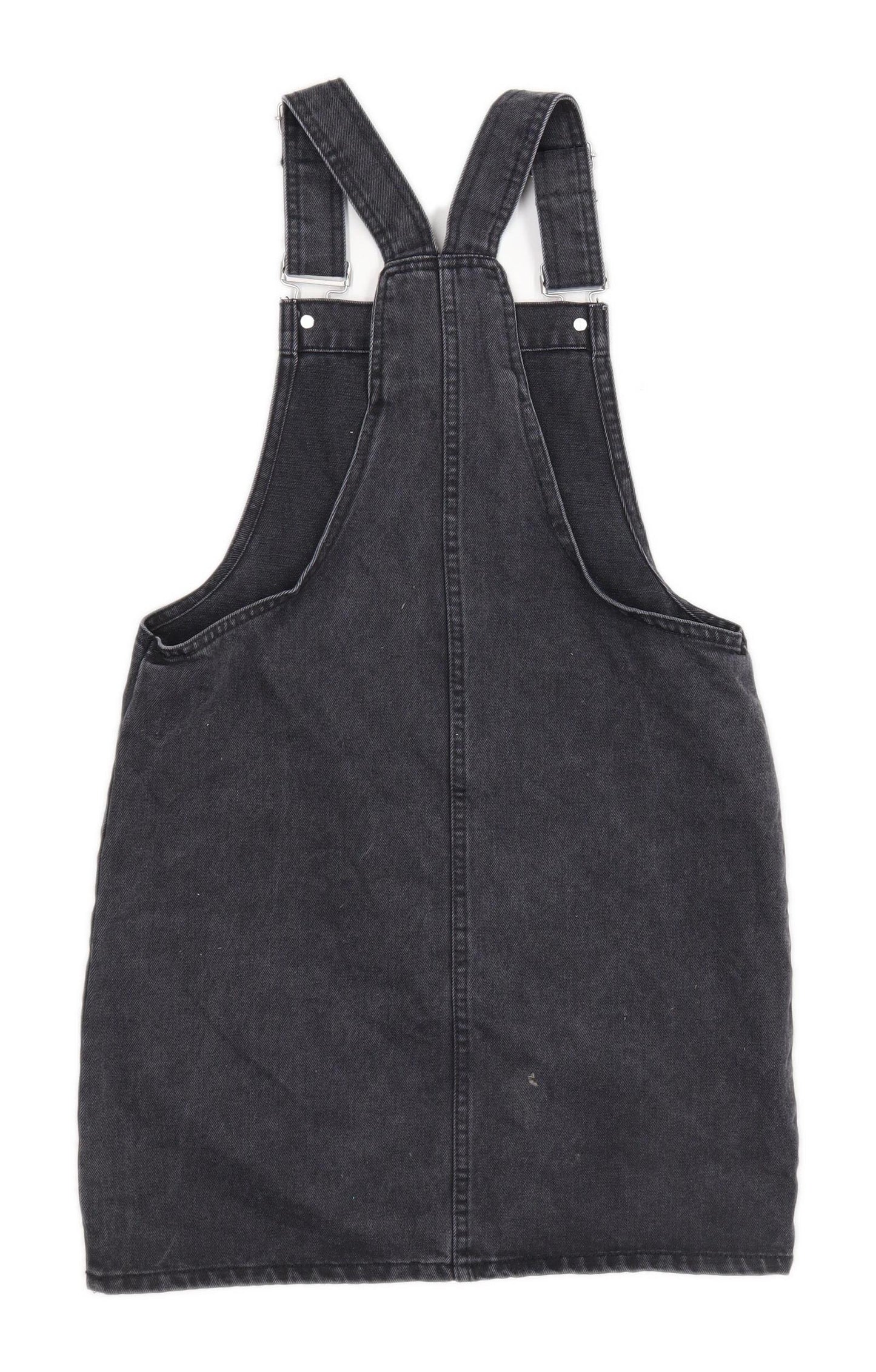Denim Co Womens Size 8 Denim Strappy Black Dungaree Dress (Regular)