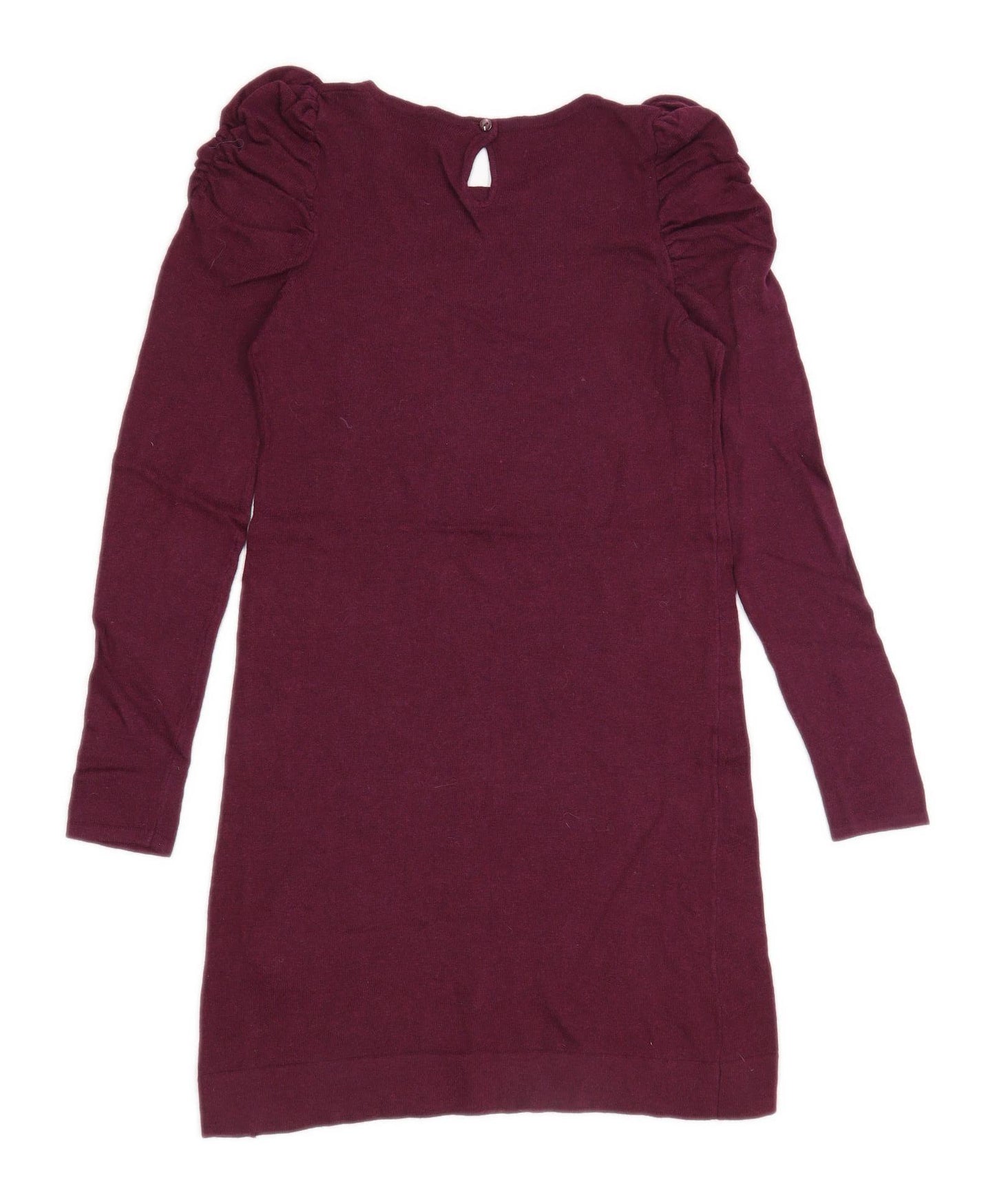 Camaieu Womens Size XS Cotton Blend Burgundy Jumper Dress (Regular)