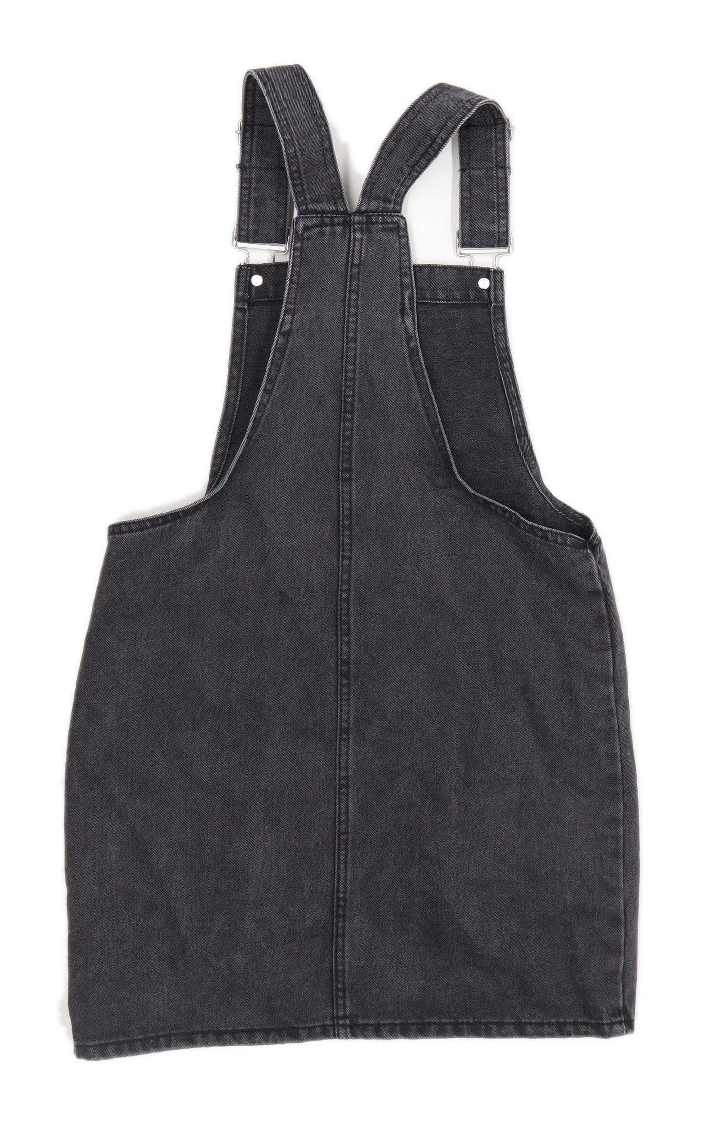 Denim Co Womens Size 6 Denim Strappy Grey Dungaree Dress (Regular)