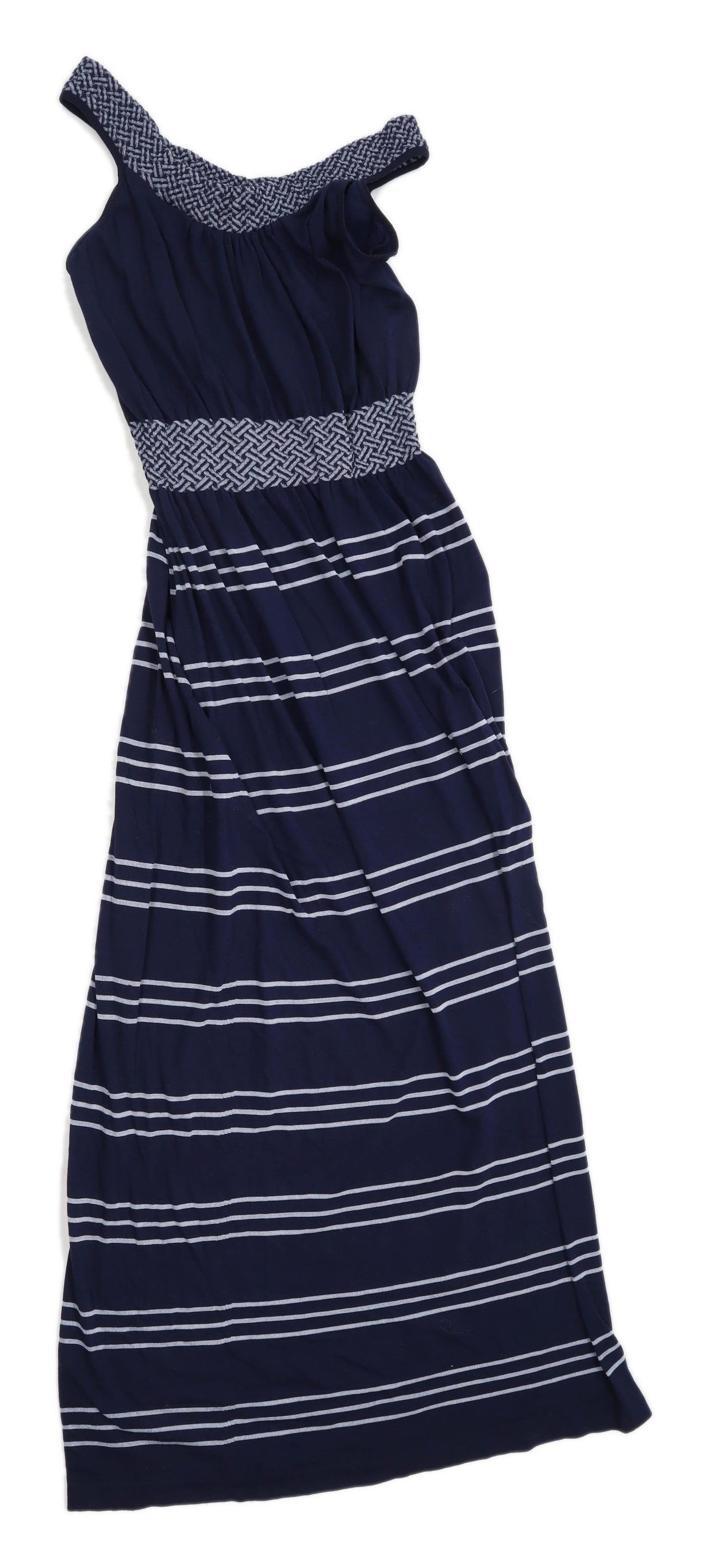 Atmosphere Womens Size M Striped Strappy Blue Dress (Regular)