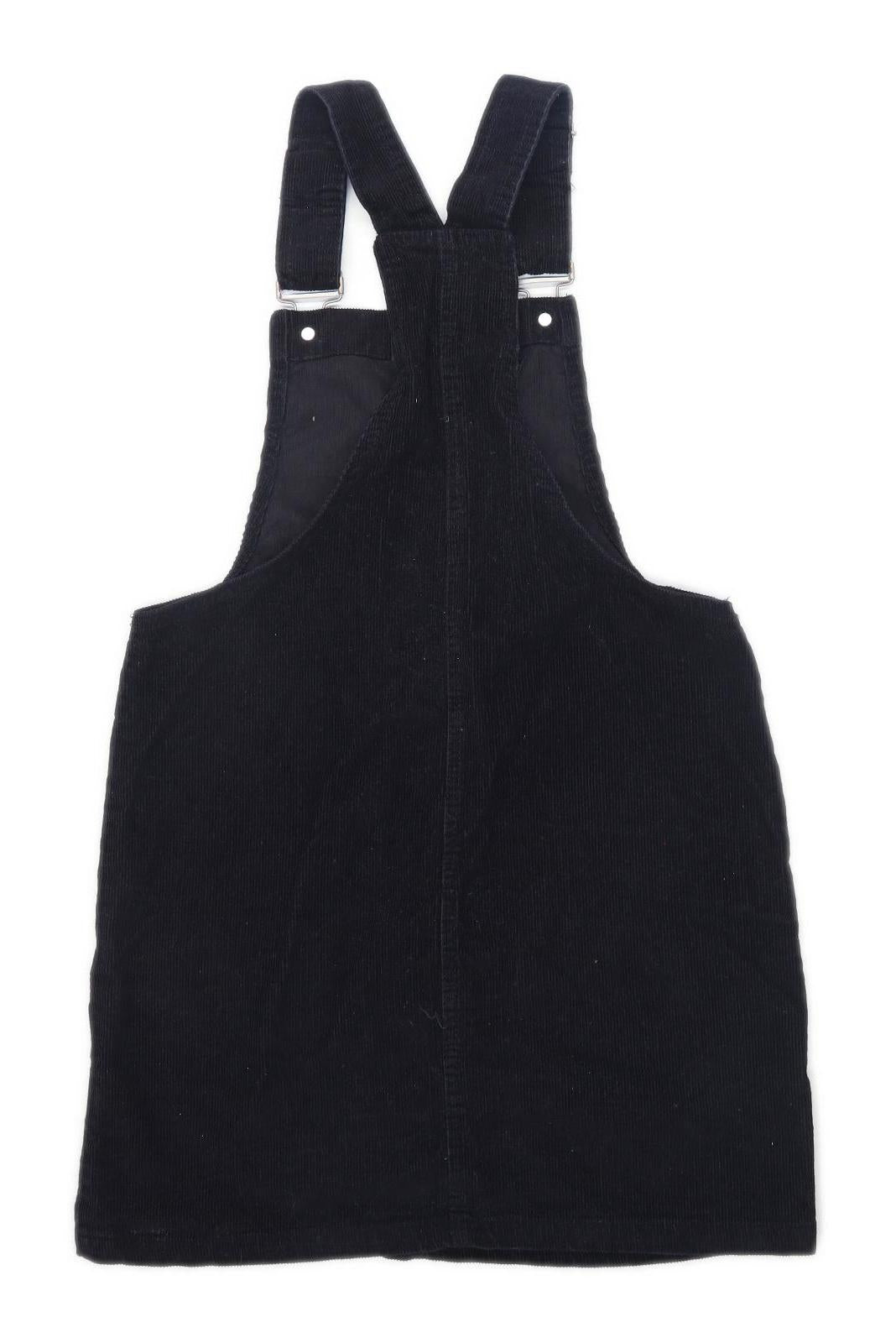 Denim Co Womens Size 8 Corduroy Strappy Black Dungaree Dress (Regular)