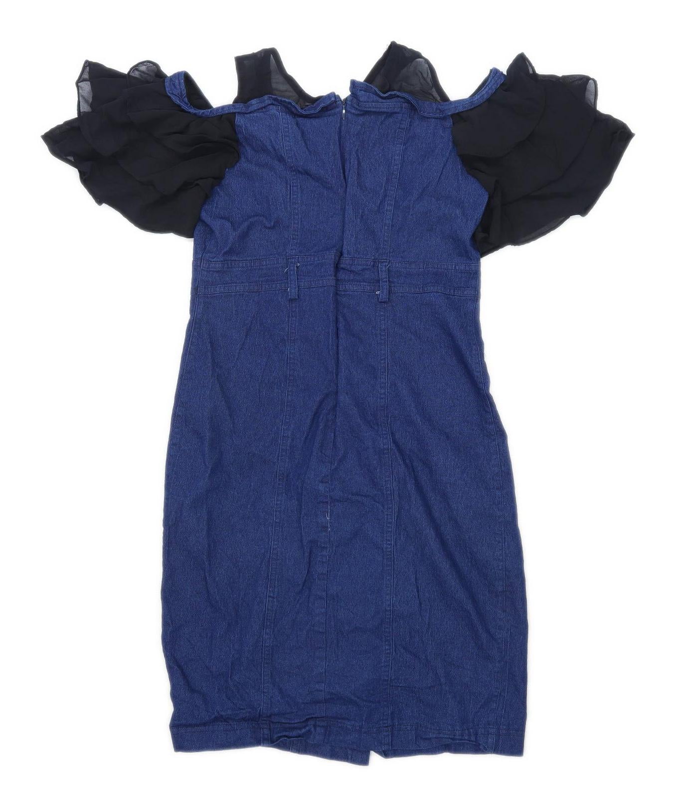 Cherry KOKO Womens Size M Denim Blue Dress (Regular)