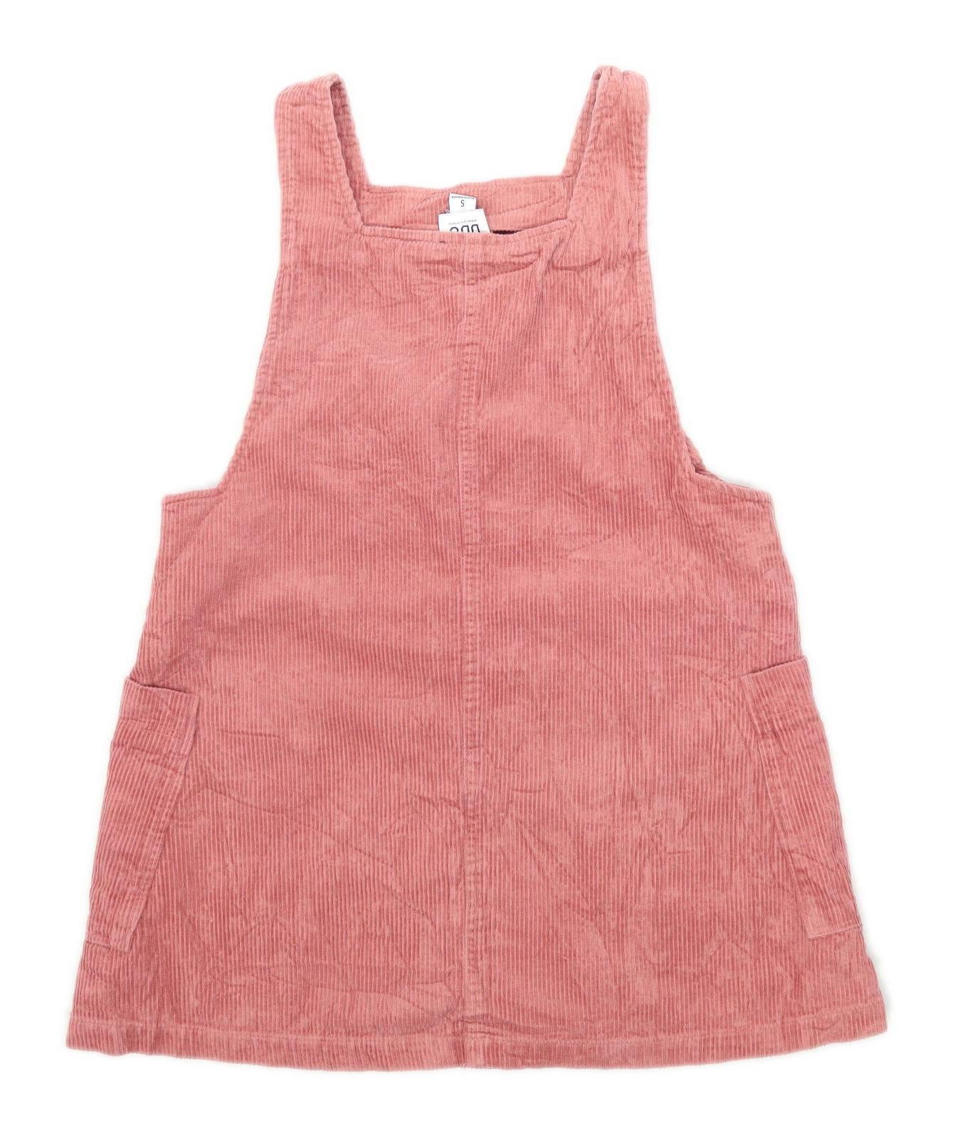 BDG Womens Size S Corduroy Strappy Pink Pinafore Dress (Regular)