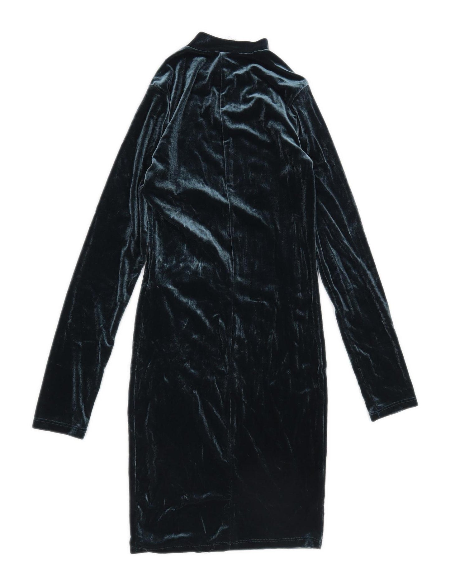 Bershka Womens Size XS Textured Green Bodycon Dress (Regular)