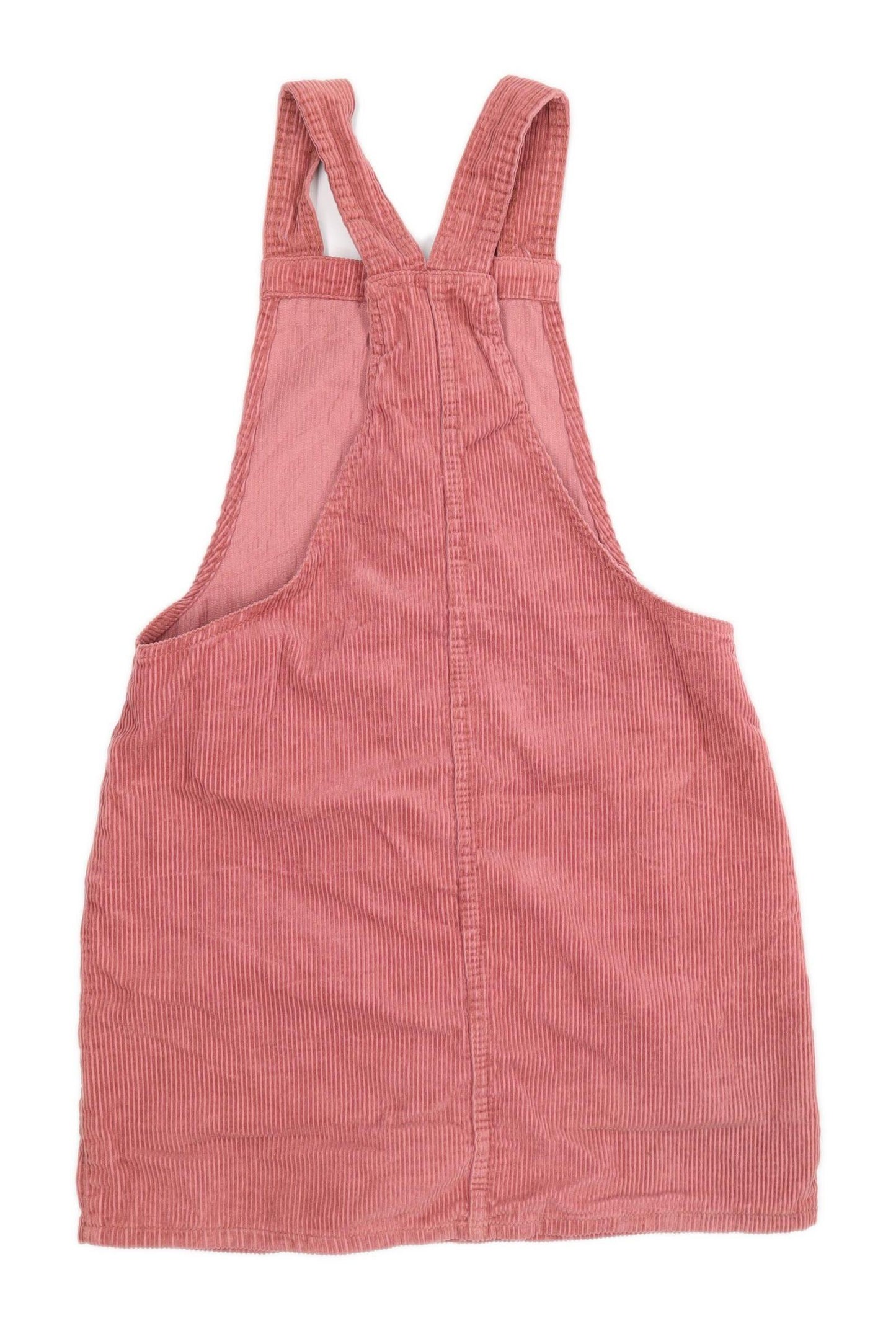 Denim Co Womens Size 8 Textured Corduroy Pink Pinafore Dress (Regular)