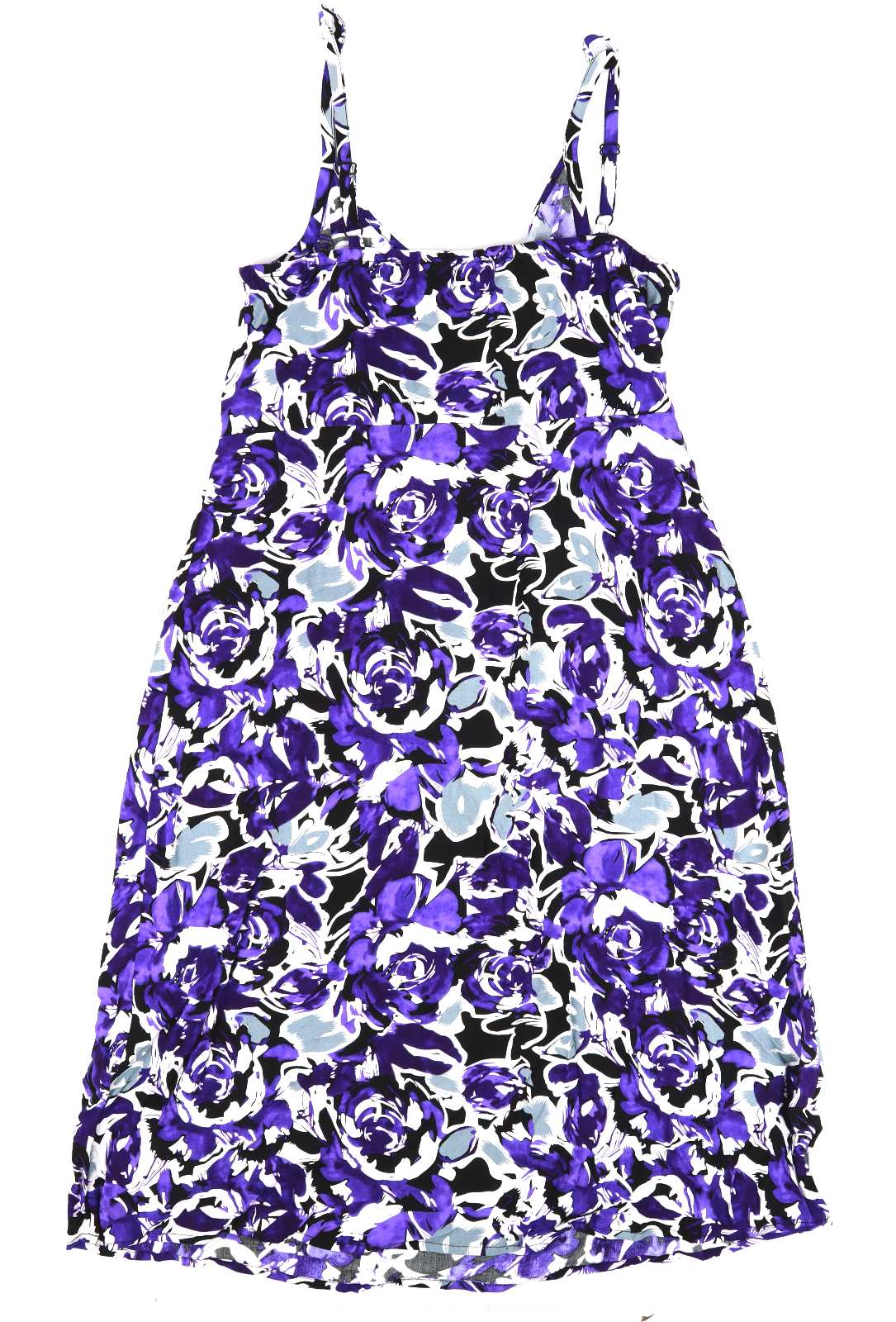 Bhs Womens Size 10 Floral Strappy Purple Dress (Regular)