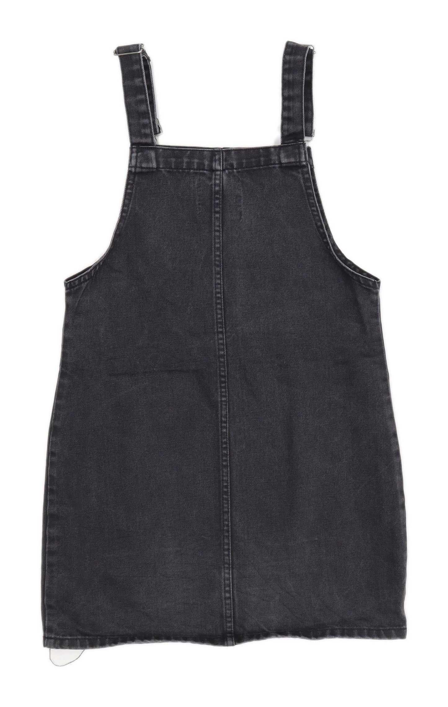 Denim Co Womens Size 6 Denim Strappy Black Dungaree Dress (Regular)