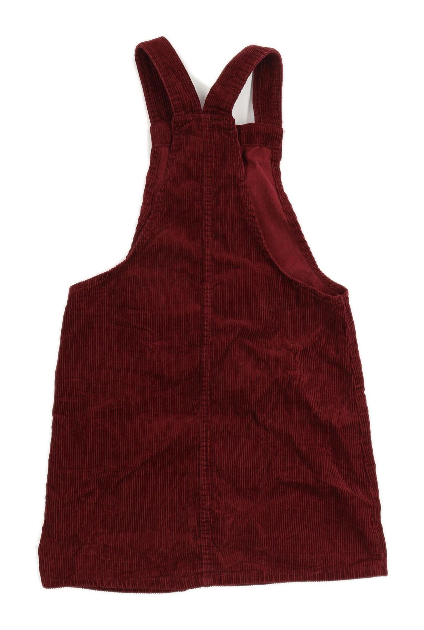 Denim Co Womens Size 6 Corduroy Red Button Up Pinafore Dress (Regular)