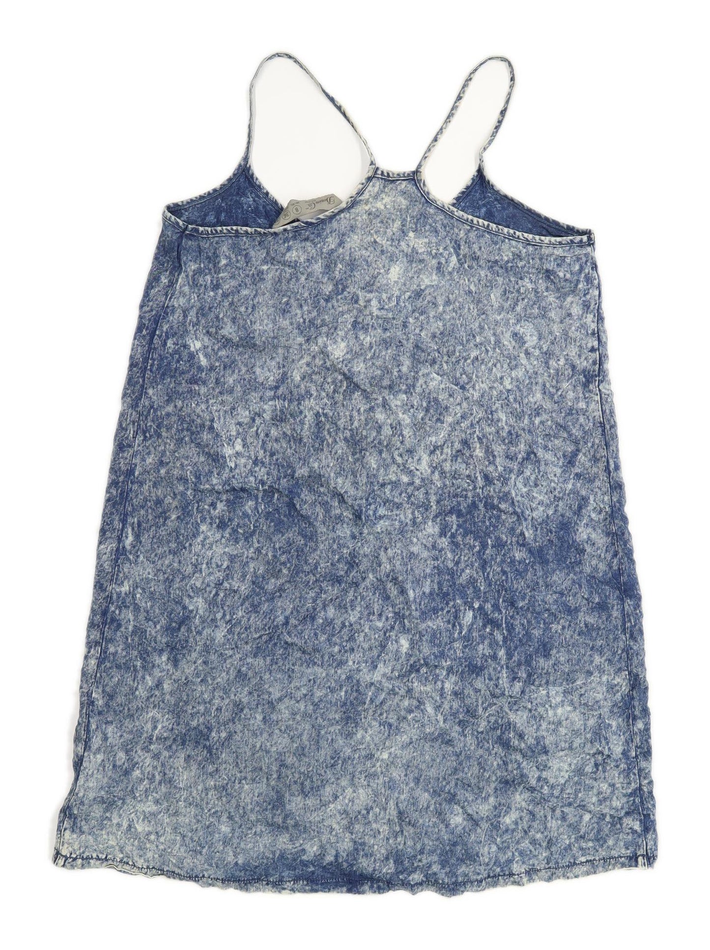 Denim Co Womens Size 8 Abstract Strappy Blue Dress (Regular)