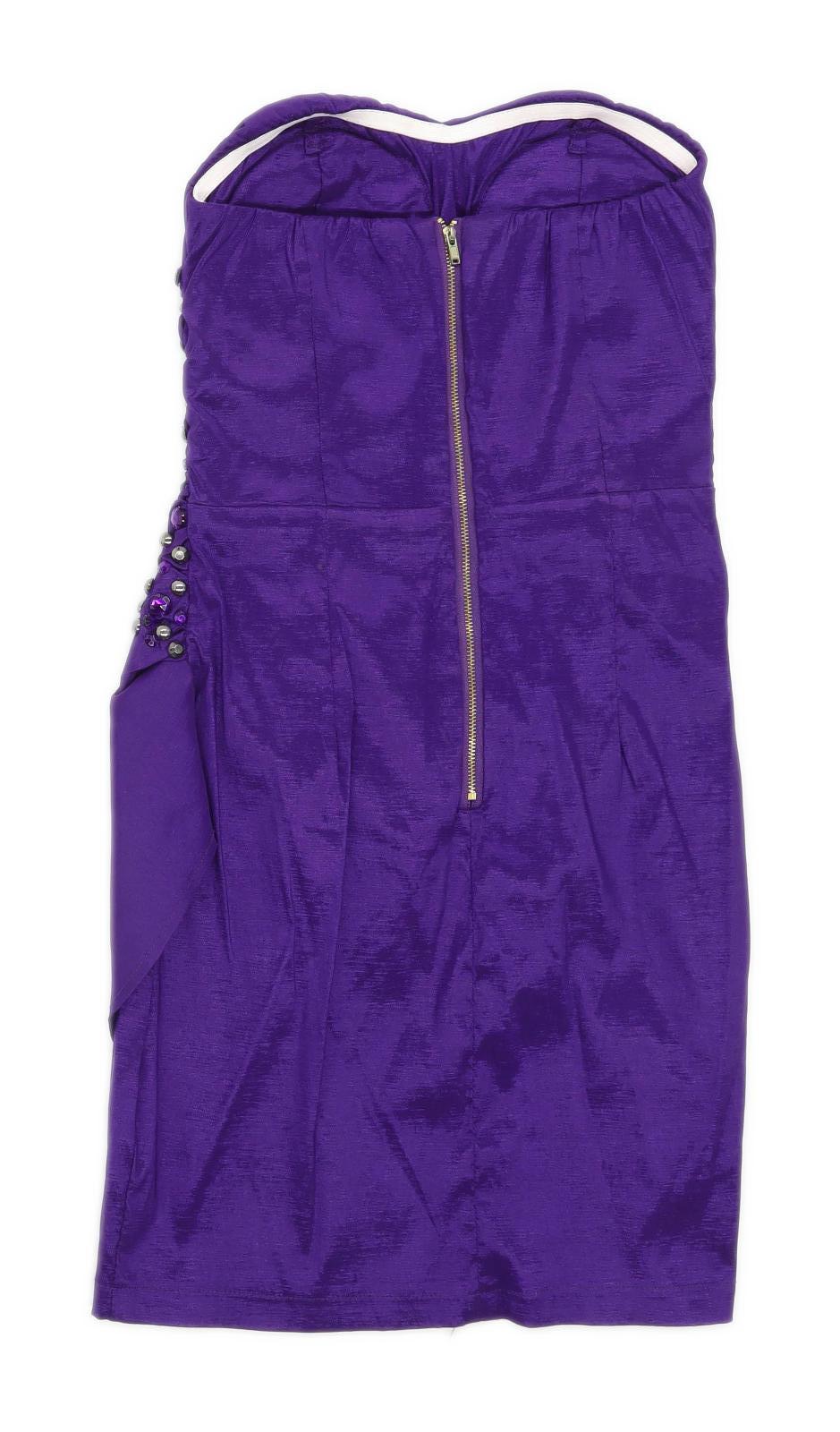 AX Paris Womens Size 8 Sweetheart Purple Dress (Regular)