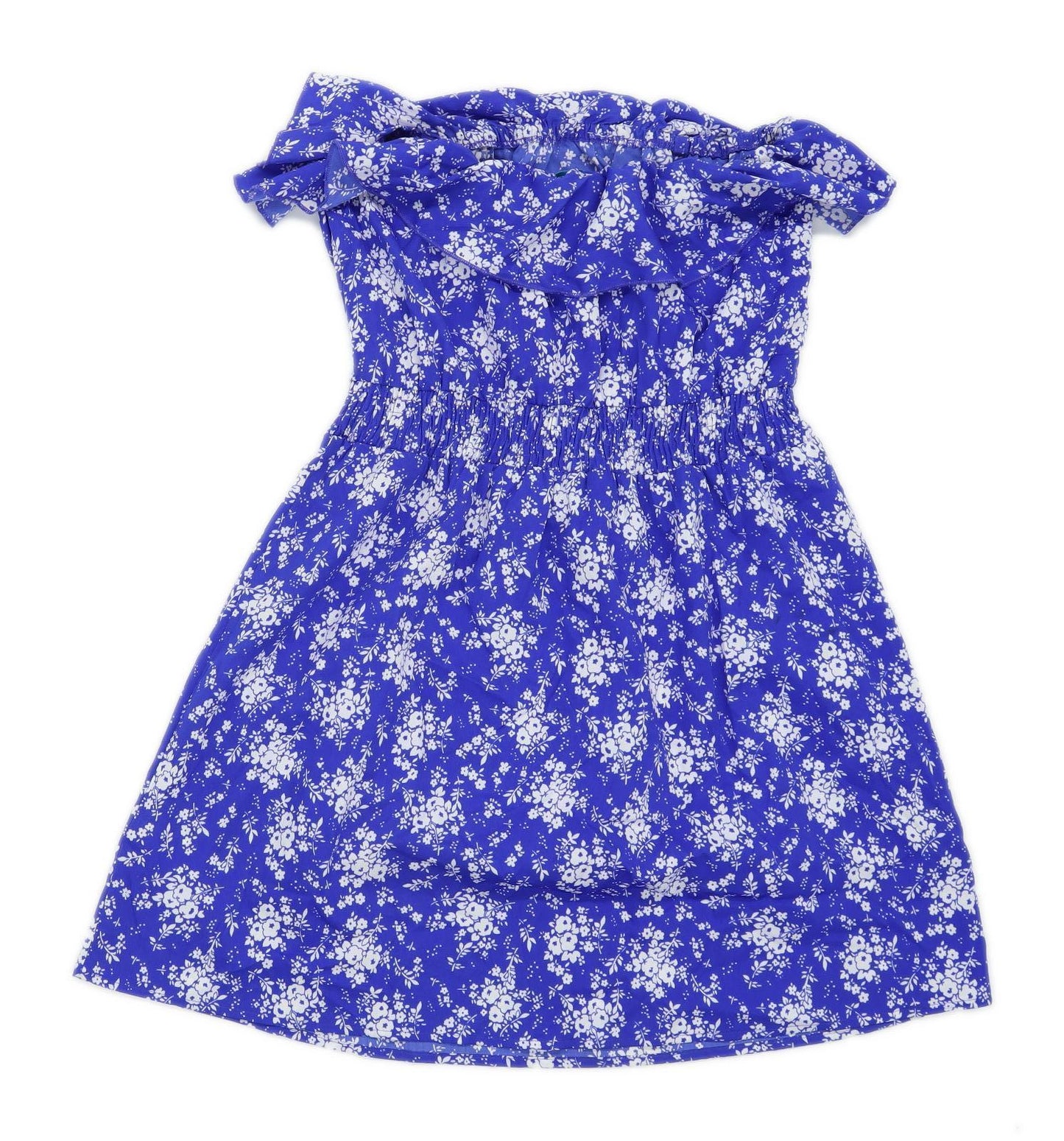 Debenhams Womens Size 8 Floral Blue Dress (Regular)