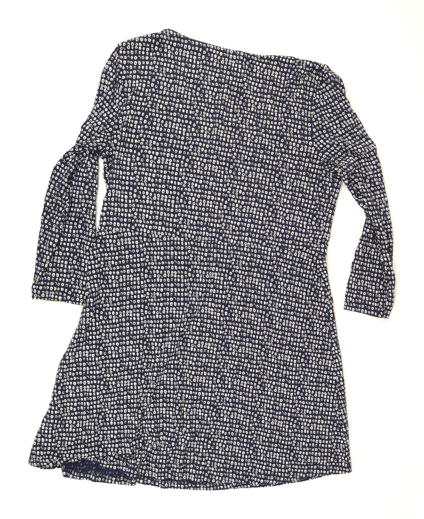 TU Womens Size 12 Geometric Blue White Dress (Regular)