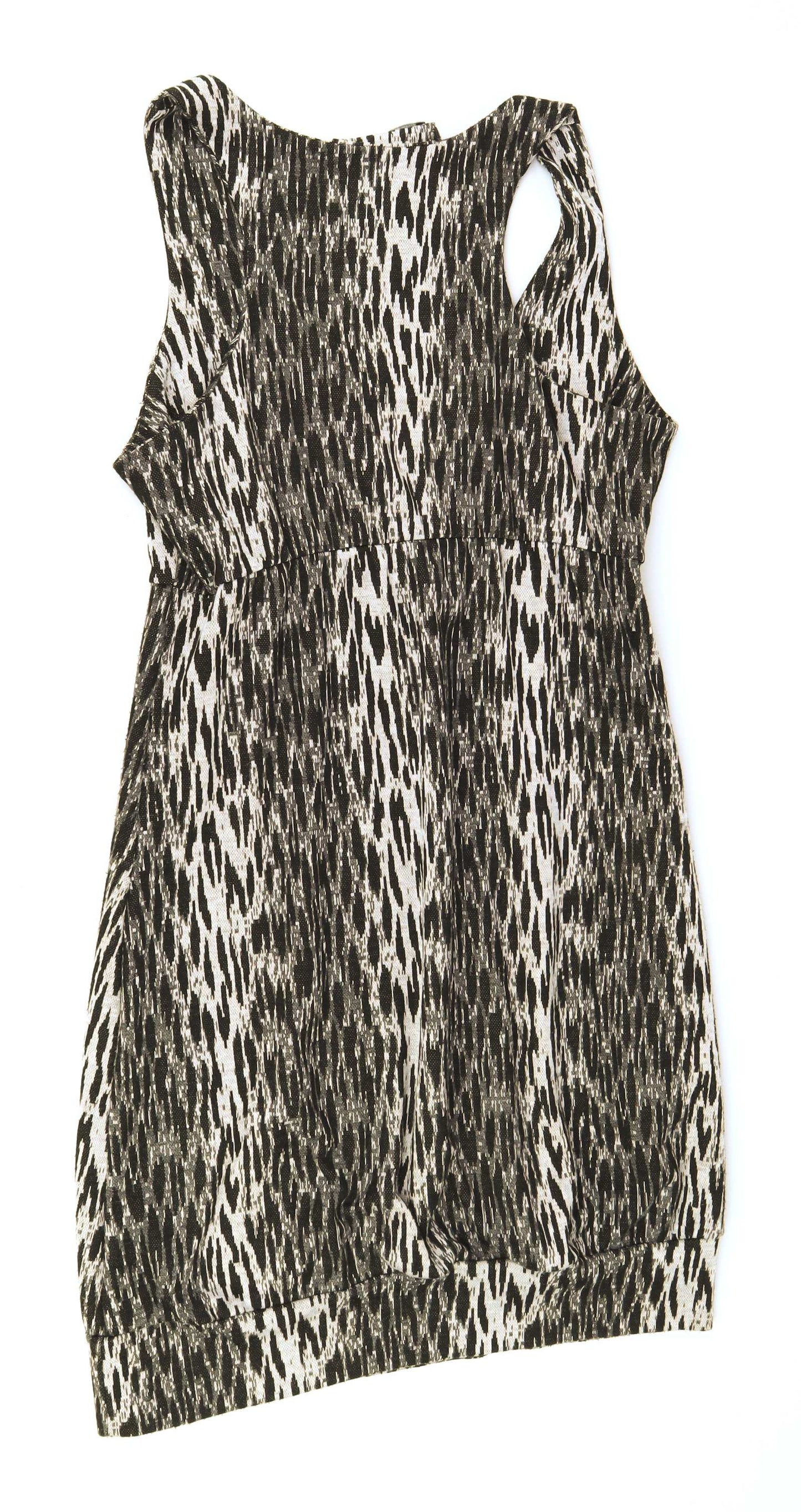 Atmosphere Womens Size 8 Animal Print Grey Dress (Regular)