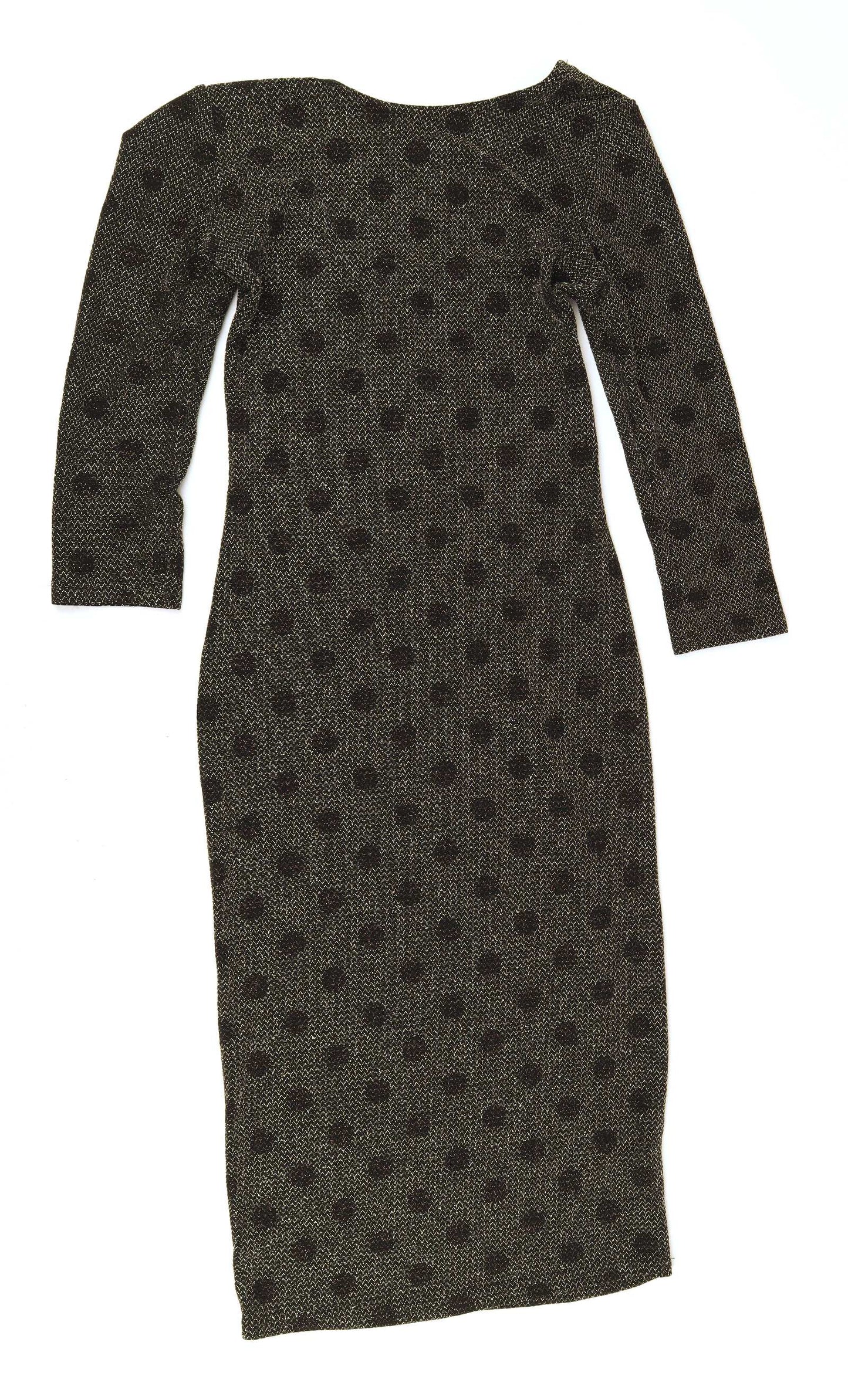 Atmosphere Womens Size 8 Spotted Black Sparkly Dress (Regular)