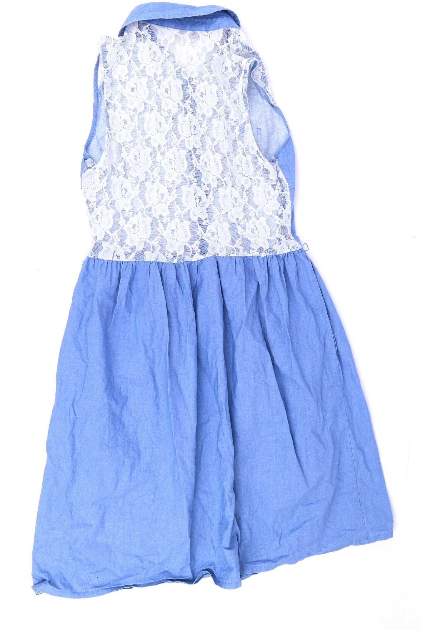 Atmosphere Womens Size 8 Cotton Blue Lace Back Dress (Regular)