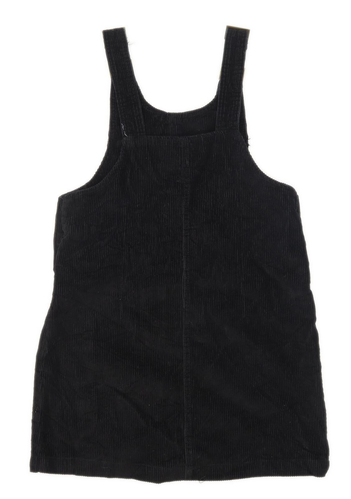 Denim Co Womens Size 8 Corduroy Strappy Black Dungaree Dress (Regular)