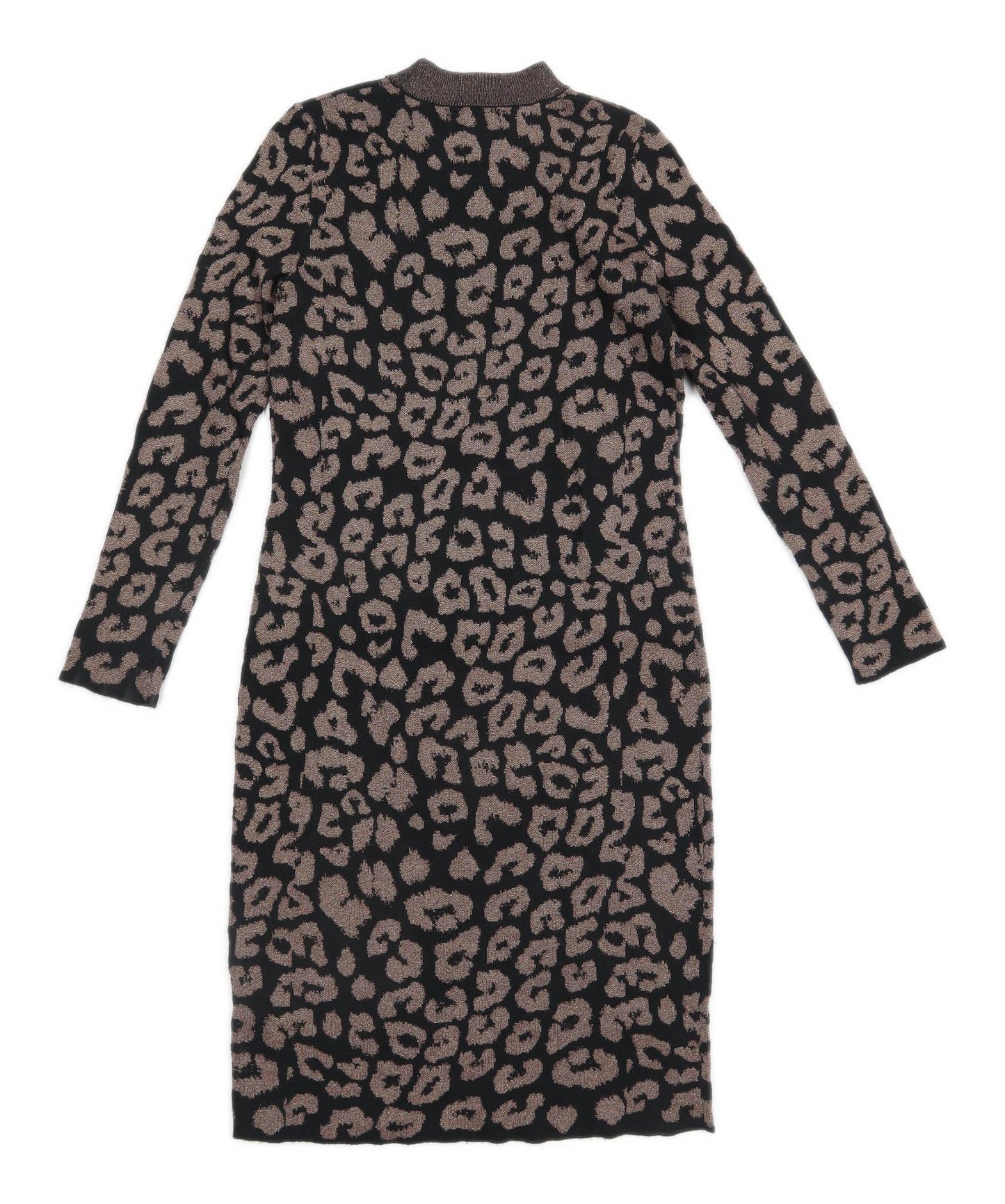 Banana Republic Womens Size XS Animal Print Black Jumper Dress (Regular)