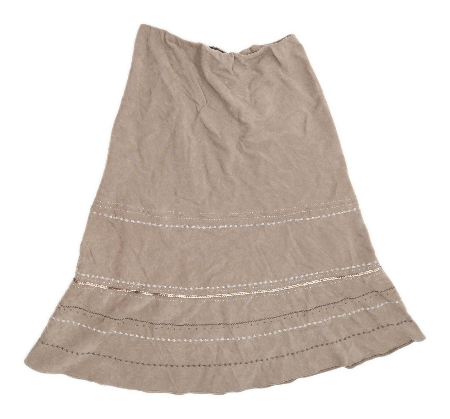 Bonmarche Womens Size 12 Geometric Brown Skirt (Regular)