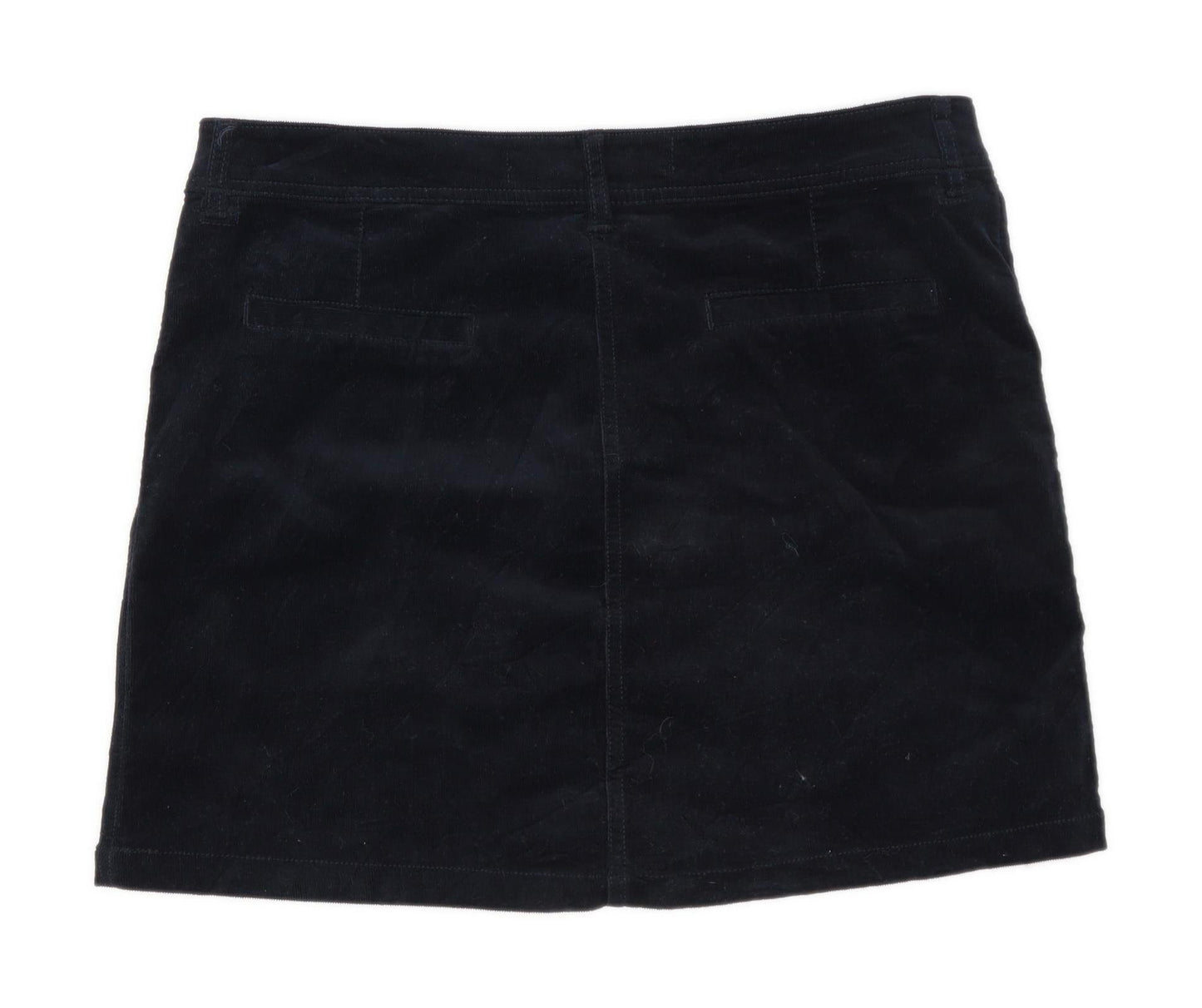 Next Womens Size 10 Corduroy Black Skirt (Regular)