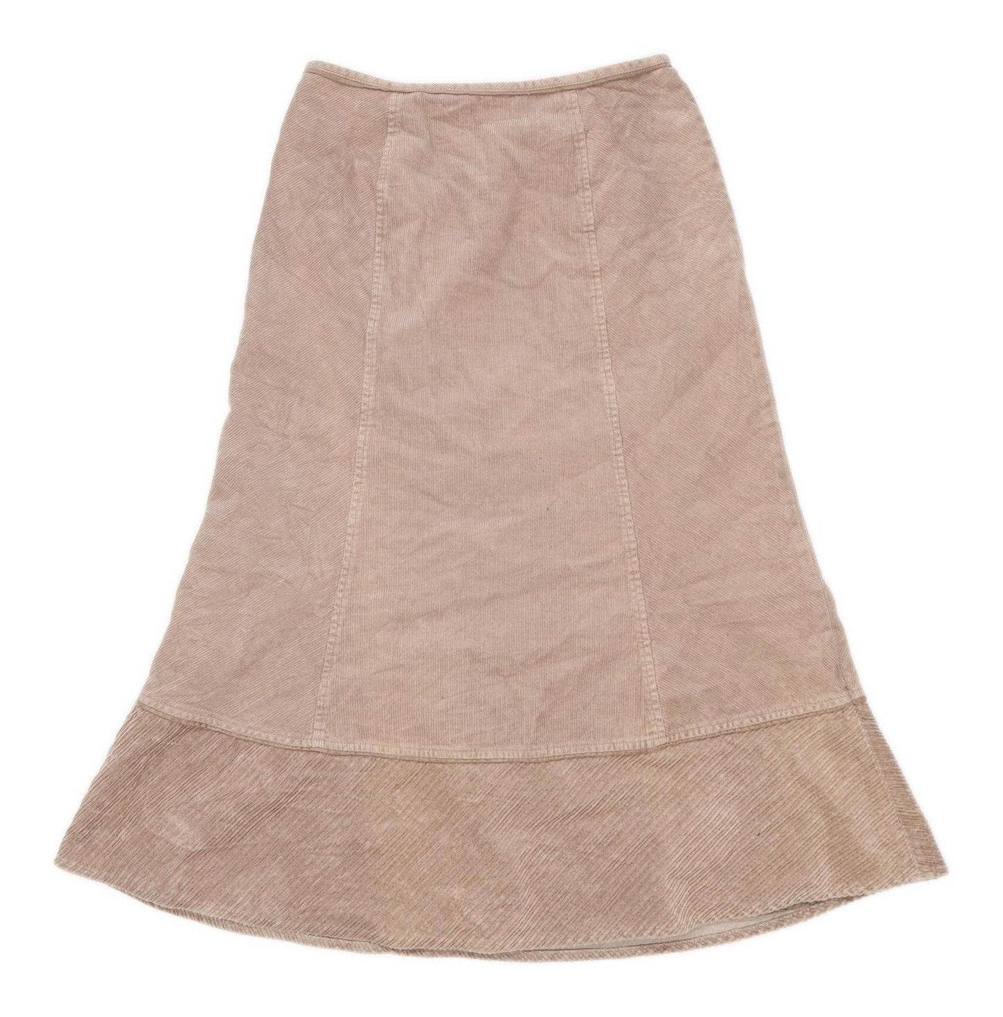 Per Una Womens Size 10 Corduroy Beige Flare Skirt (Regular)