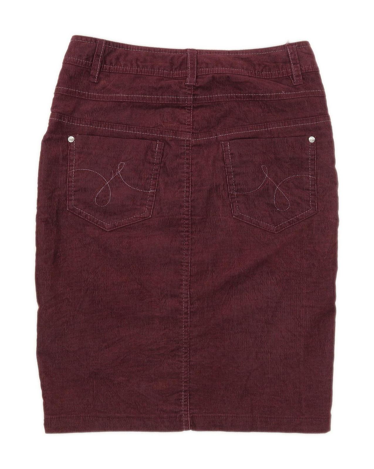 Next Womens Size 8 Cotton Blend Purple Skirt (Regular)