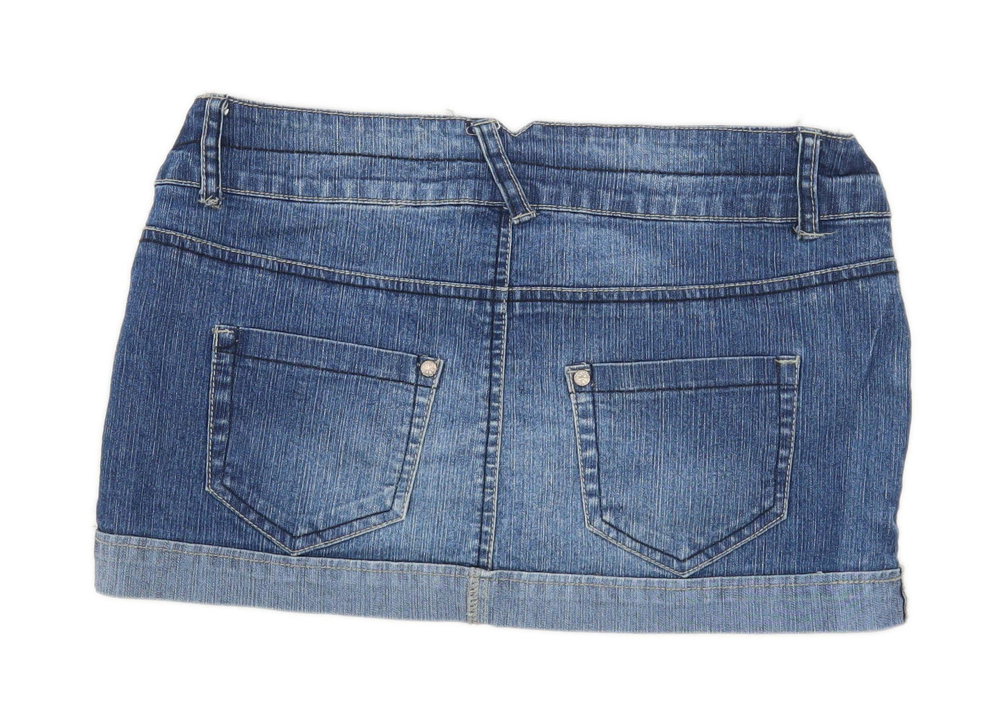 Koe Womens Size S Denim Blue Skirt (Regular)