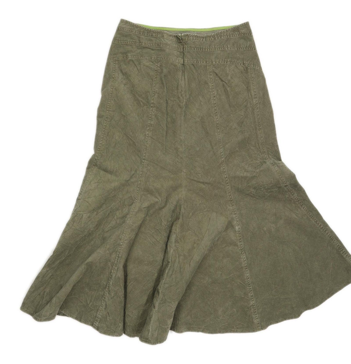 Jigsaw Womens Size 10 Corduroy Blend Textured Green Skirt (Regular)
