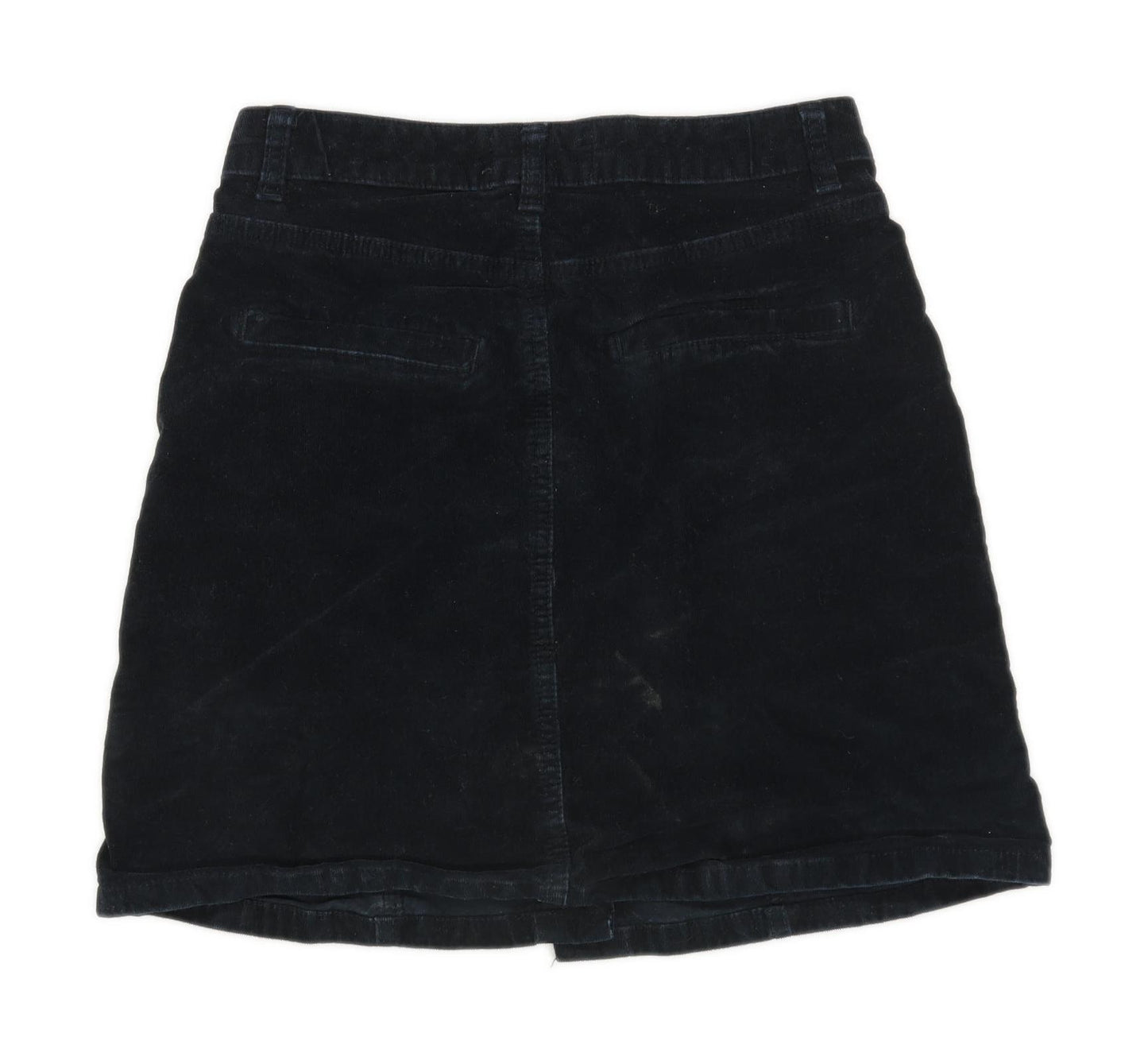 New Look Womens Size 8 Cotton Blend Textured Blue Skirt (Regular)