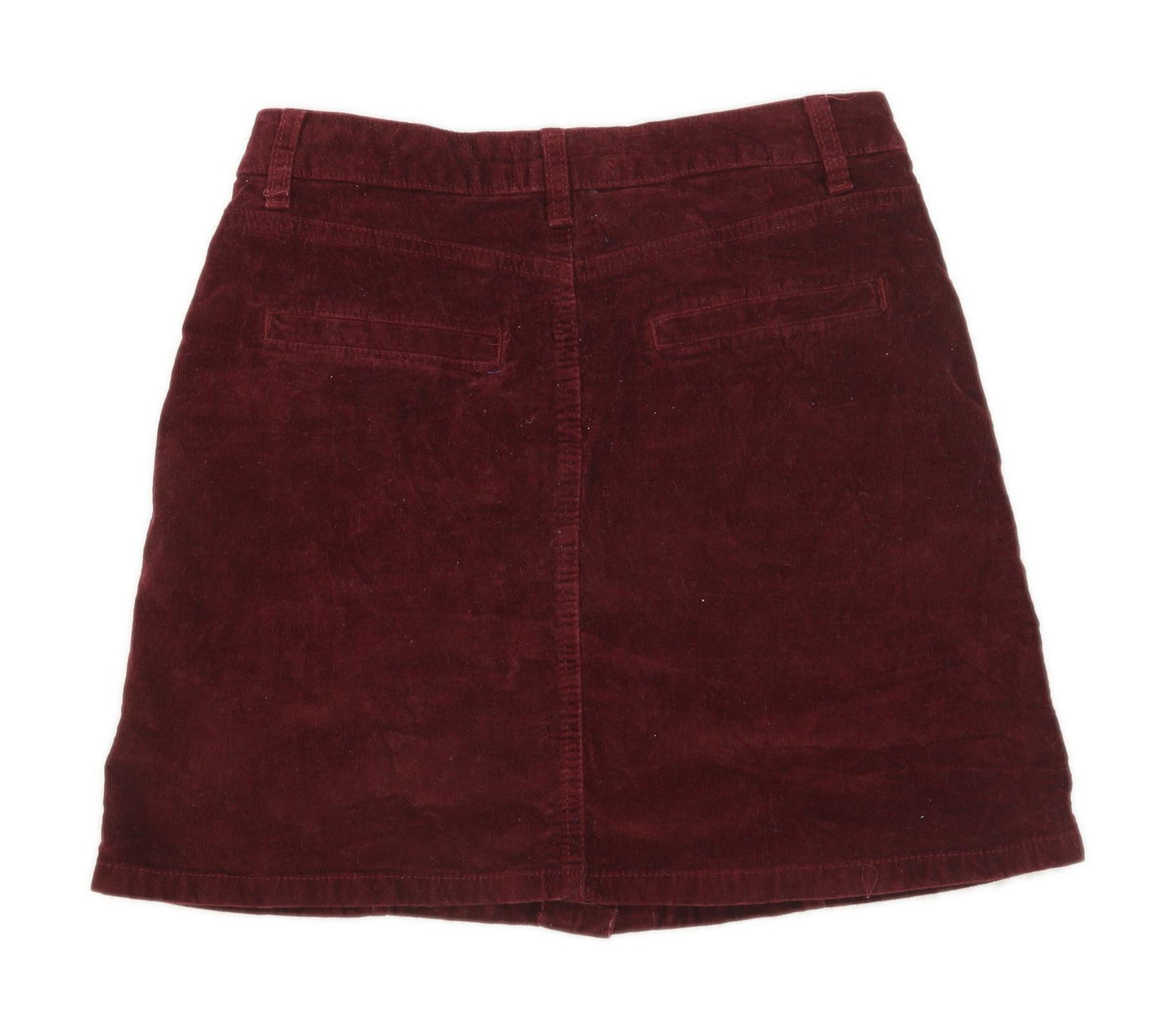 New Look Womens Size 10 Cotton Blend Textured Red Skirt (Regular)