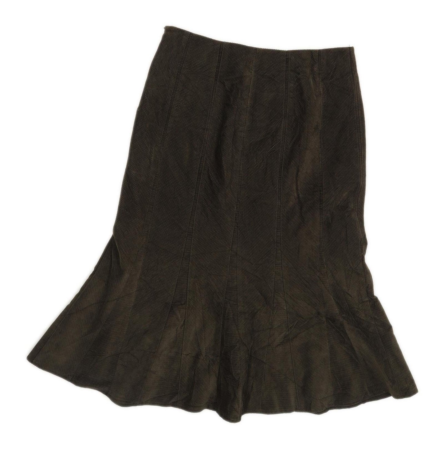 Per Una Womens Size 10 Corduroy Blend Textured Brown Skirt (Regular)