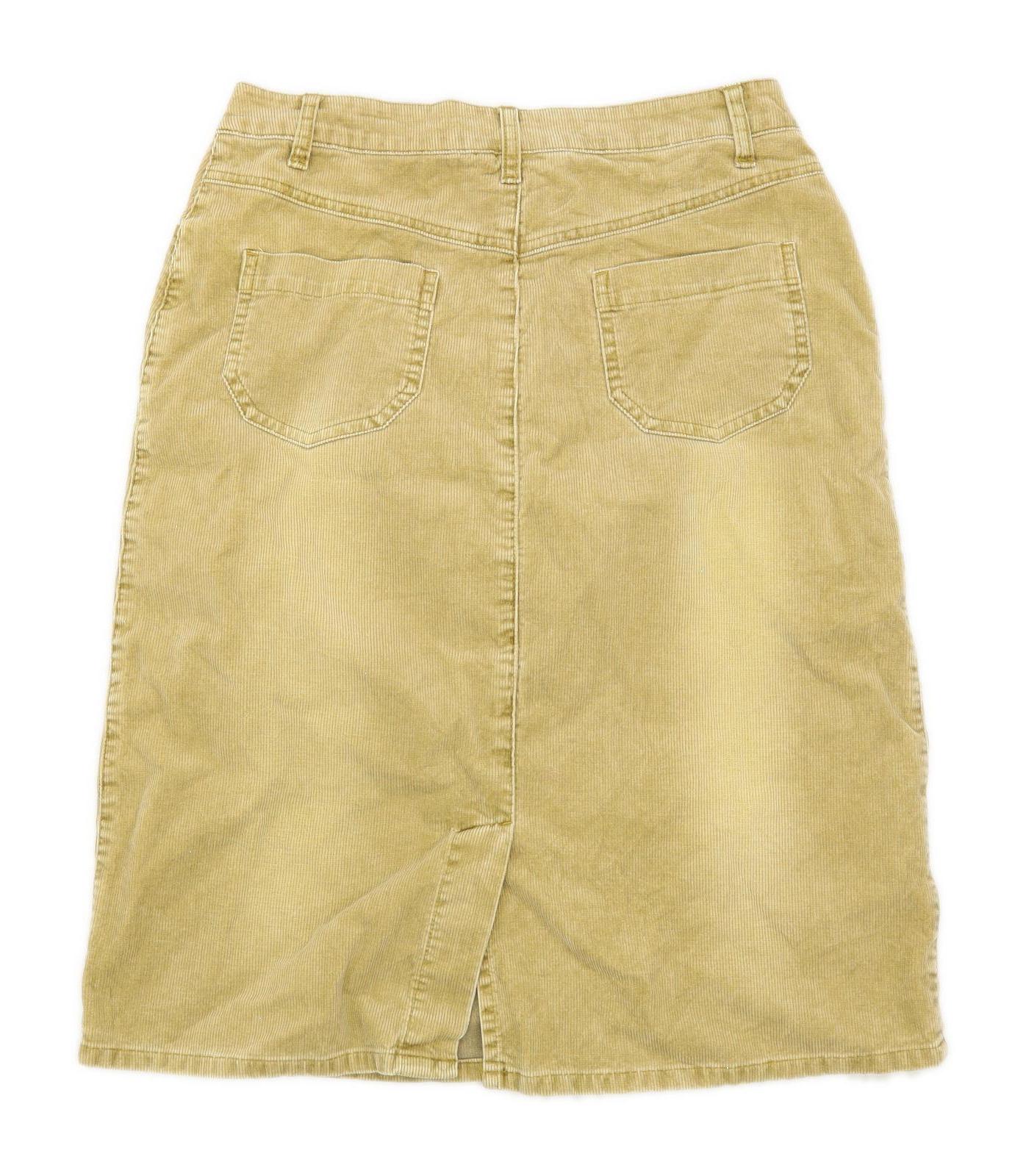 George Womens Size 12 Corduroy Textured Beige Skirt (Regular)