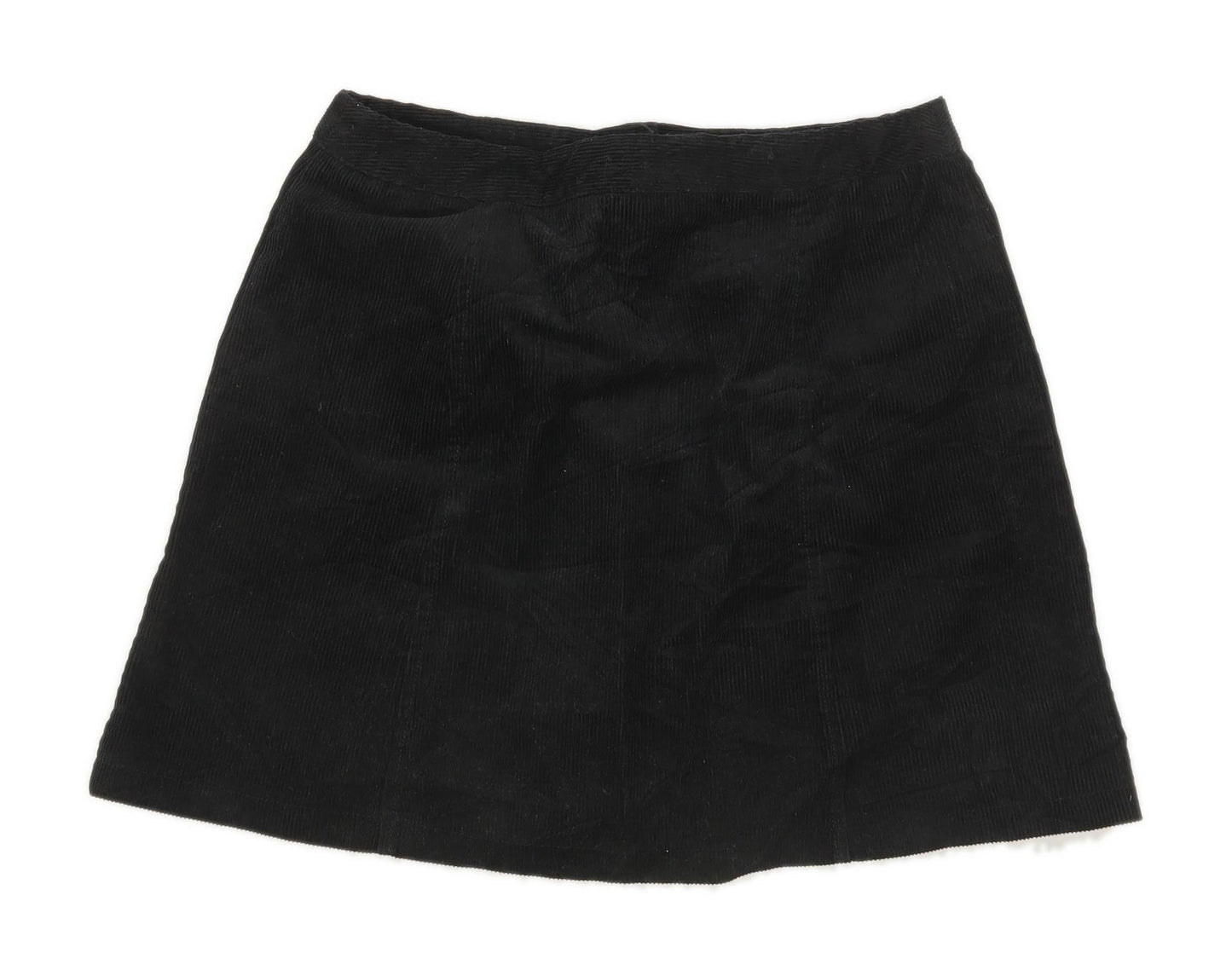Cooperative Womens Size M Cotton Textured Black Skirt (Regular)