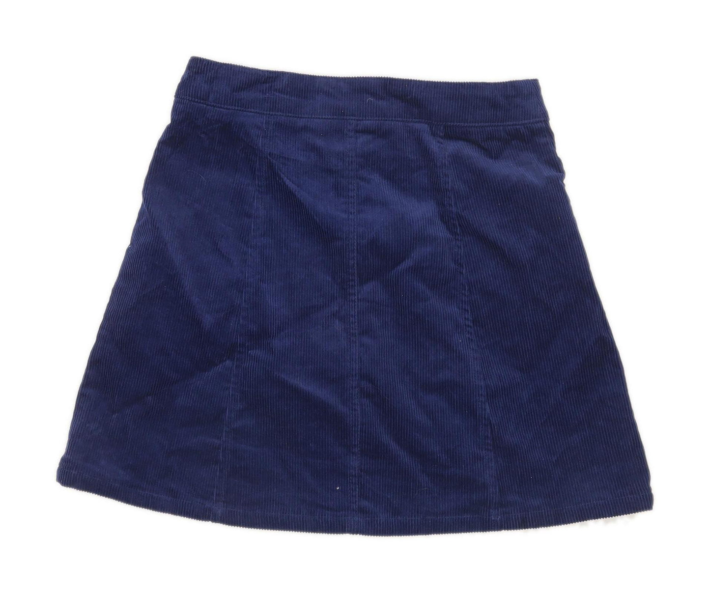 H&M Womens Size 8 Cotton Blend Textured Blue Skirt (Regular)