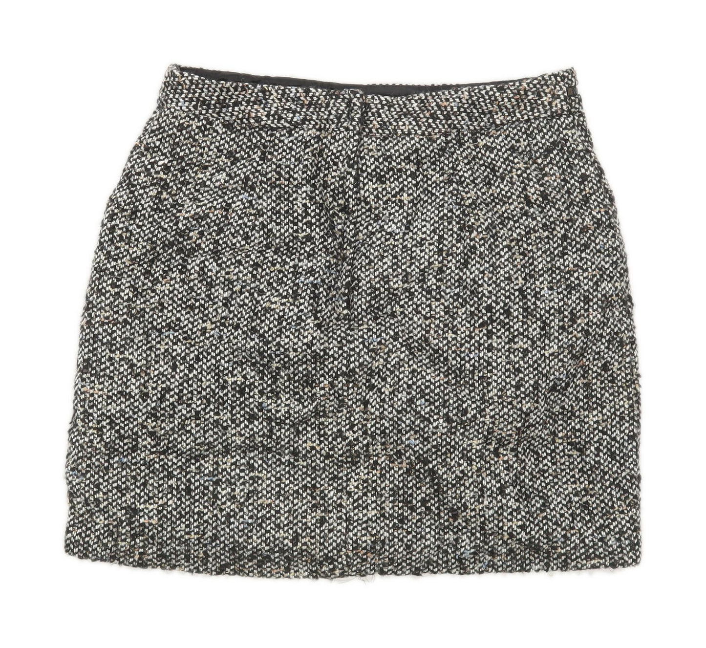 New Look Womens Size 6 Geometric Grey Skirt (Regular)