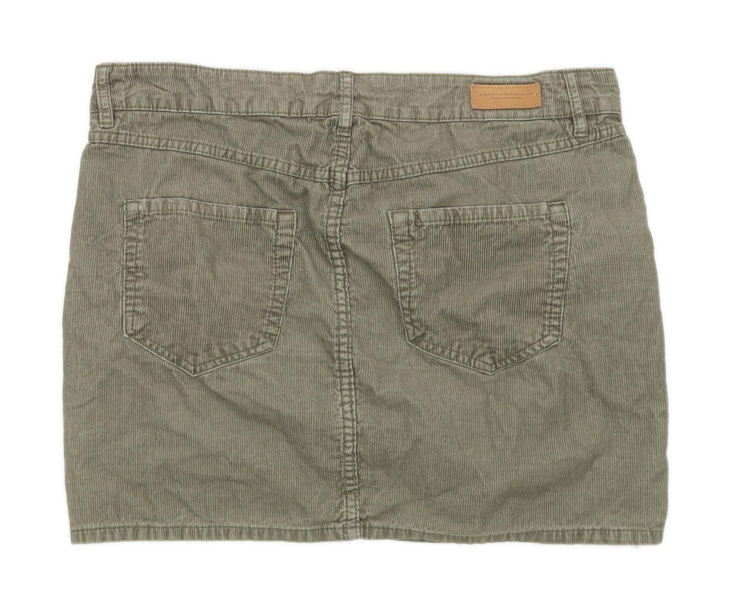 H&M Womens Size 12 Cotton Green Skirt (Regular)