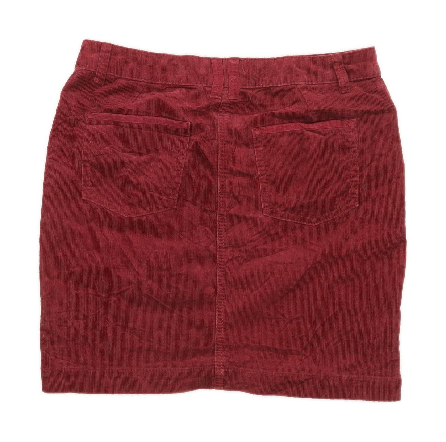 Marks & Spencer Womens Size W31 Corduroy Blend Textured Red Skirt (Regular)