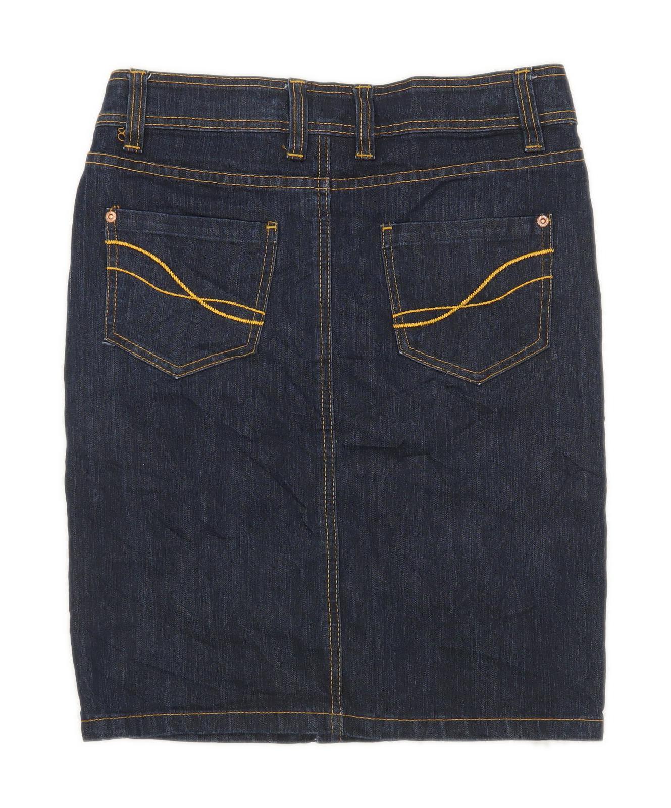 Authentic Casualwear Womens Size 8 Denim Blue Skirt (Regular)