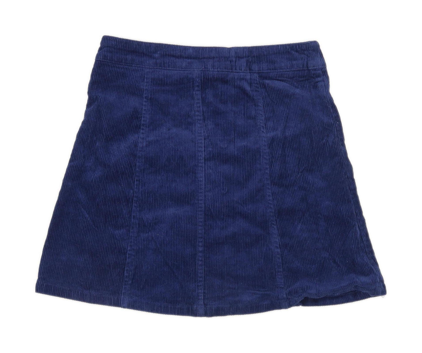 H&M Womens Size 8 Cotton Blend Textured Blue Skirt (Regular)