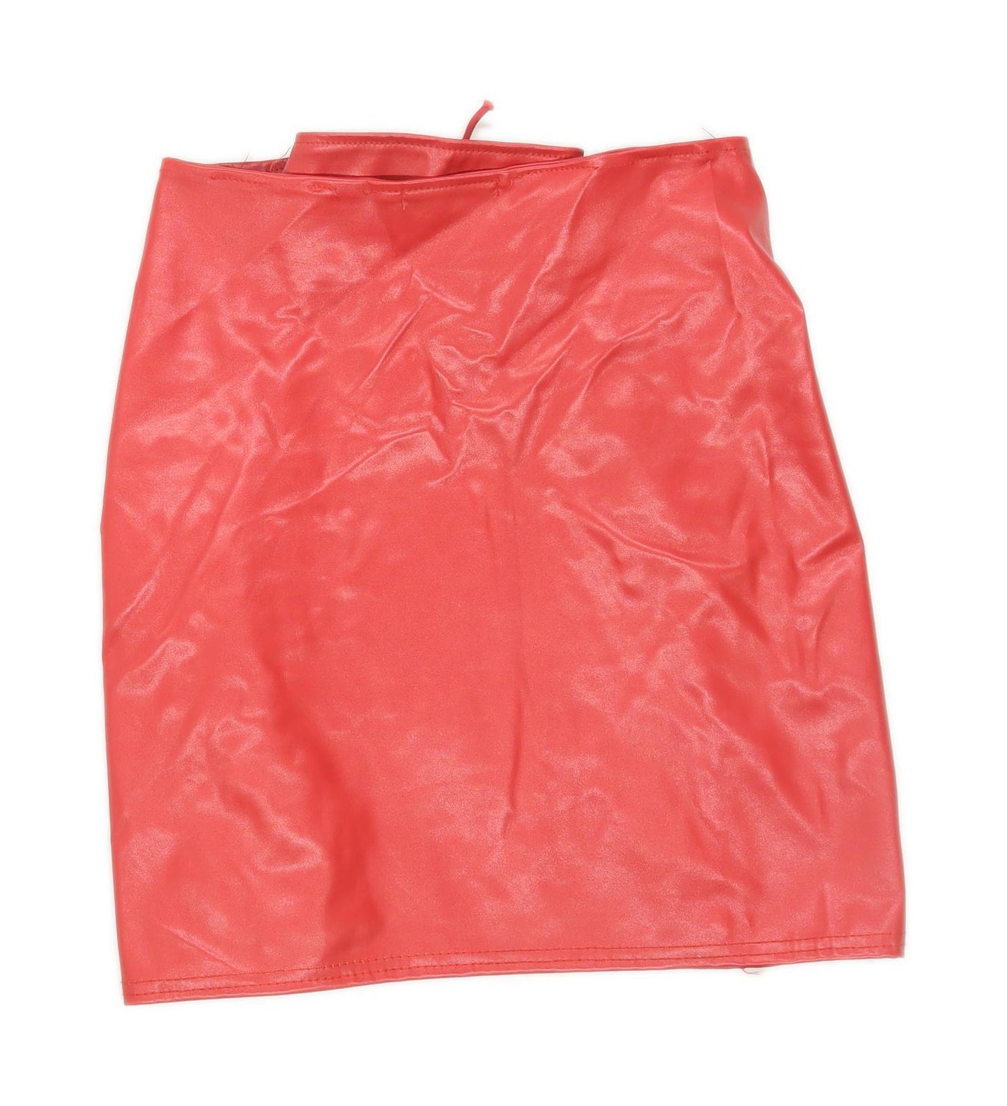 Pretty Little Thing Womens Size 10 Polyurethane Blend Red Skirt (Regular)