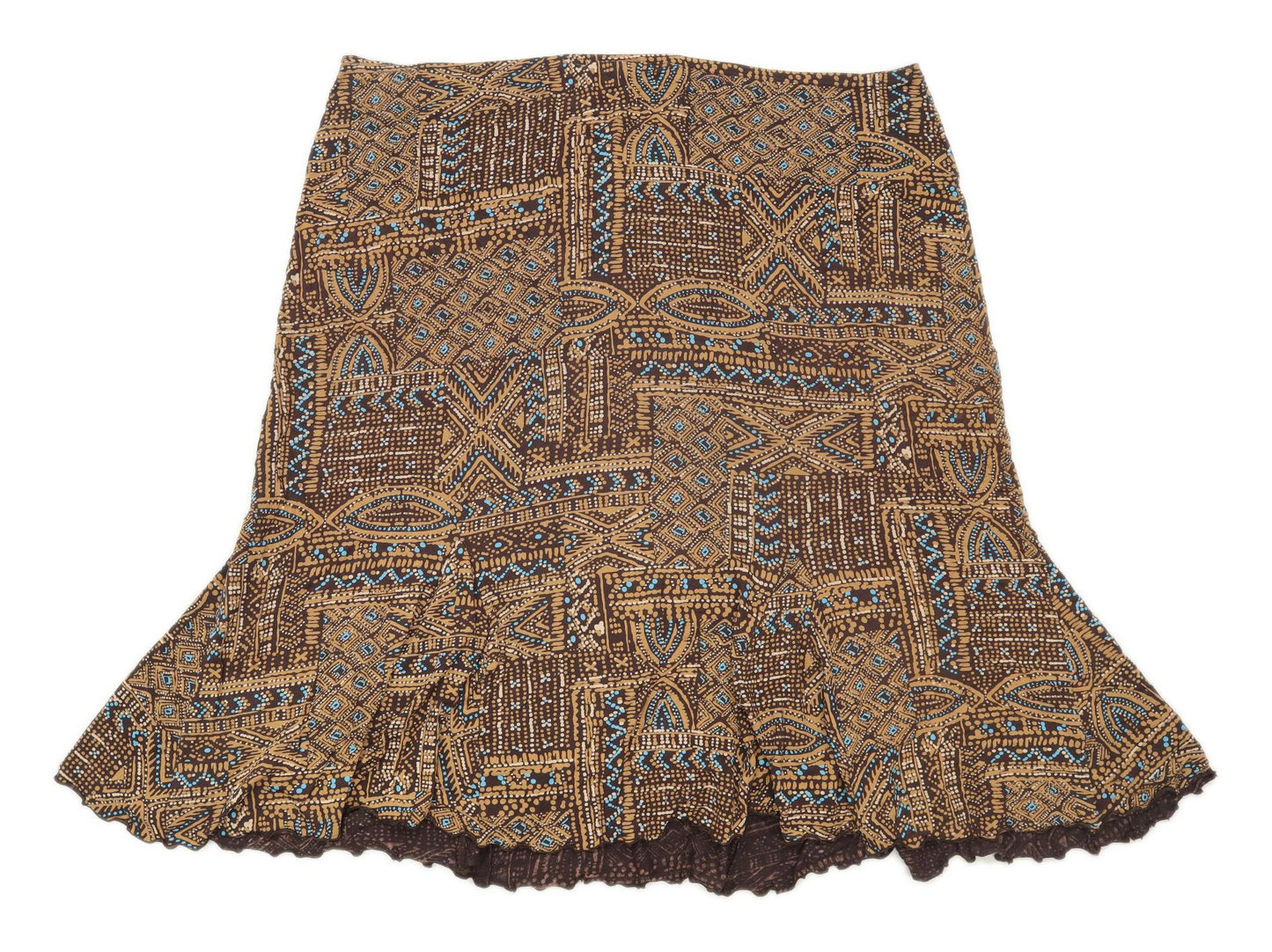 Classics Womens Size 28 Geometric Brown Skirt (Regular)