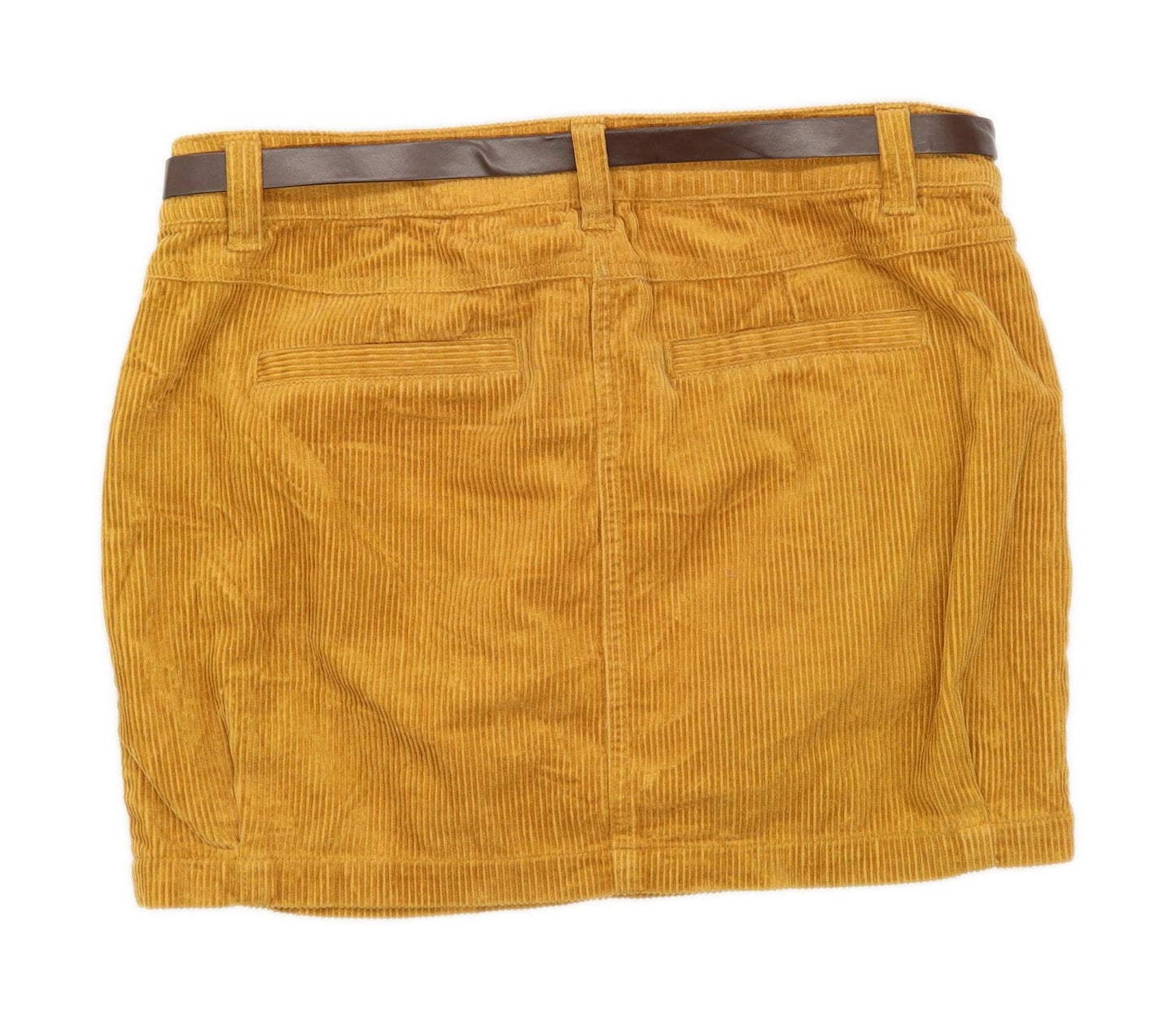 Authentic Casuals Womens Size 12 Corduroy Textured Orange Skirt (Regular)